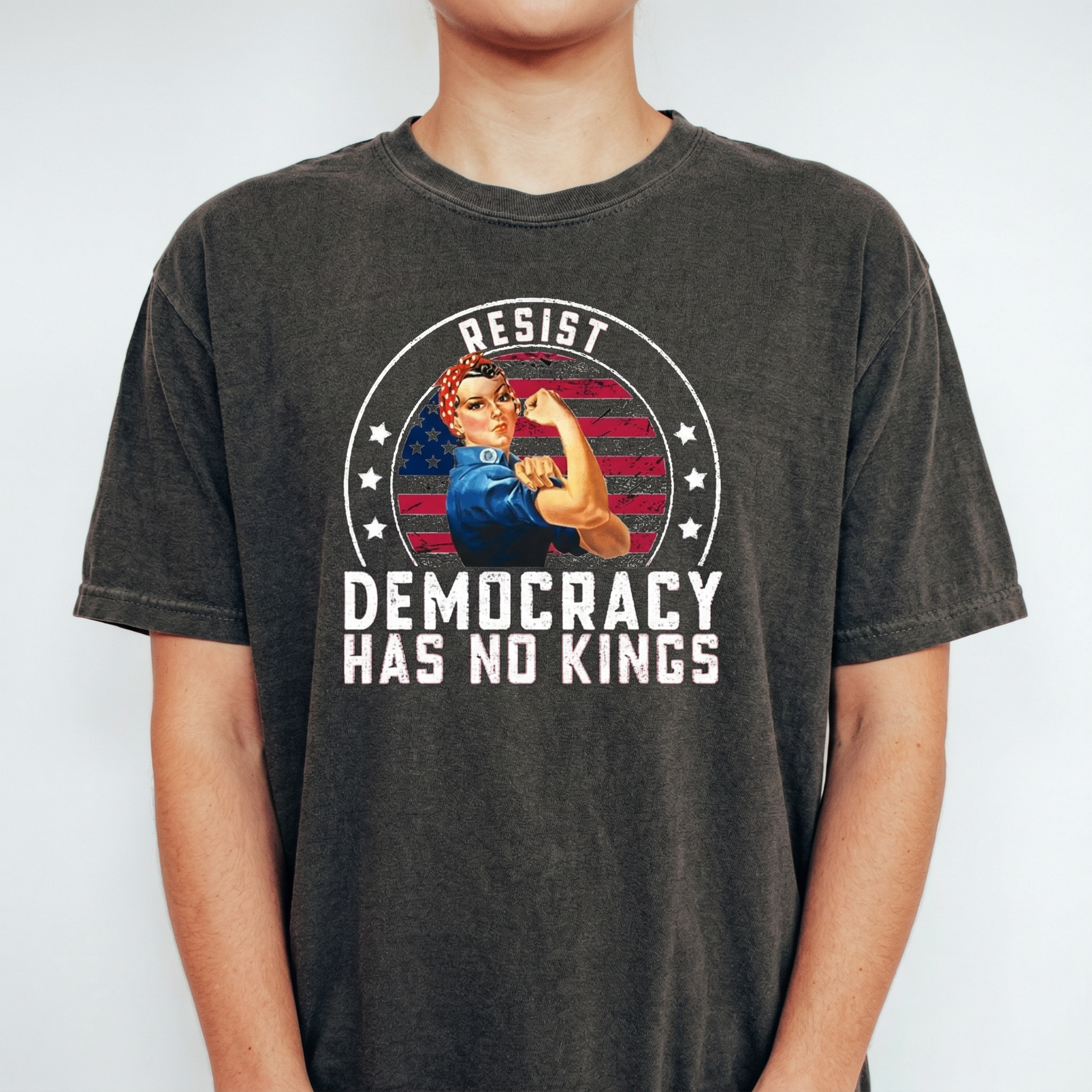 Resist Democracy Has No Kings T-Shirt – Patriotic Political Graphic Tee
