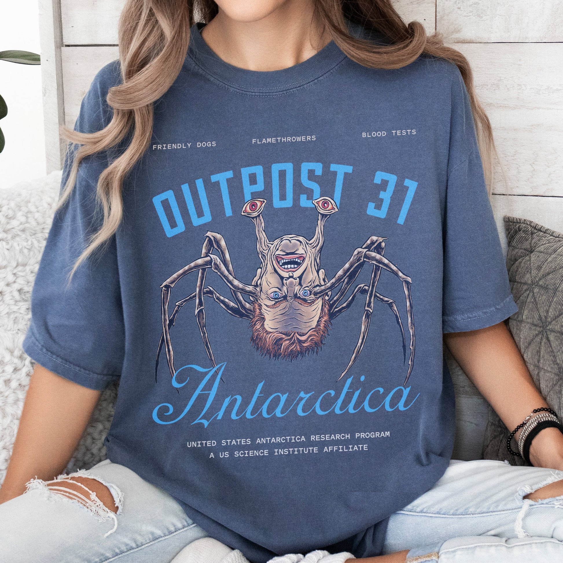 Retro 80s Horror Movie T-Shirt – Outpost 31 The Thing Monster Graphic Tee