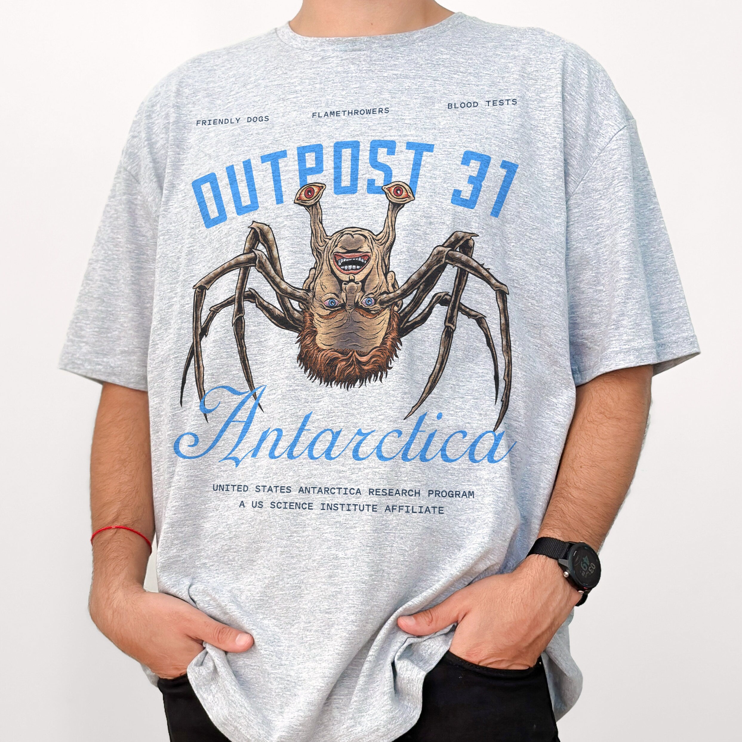 Retro 80s Horror Movie T-Shirt – Outpost 31 The Thing Monster Graphic Tee