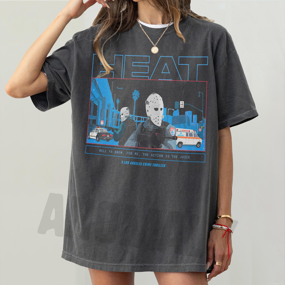 Retro 90s Action Movie T-Shirt – Los Angeles Bank Robbery Film Graphic Tee