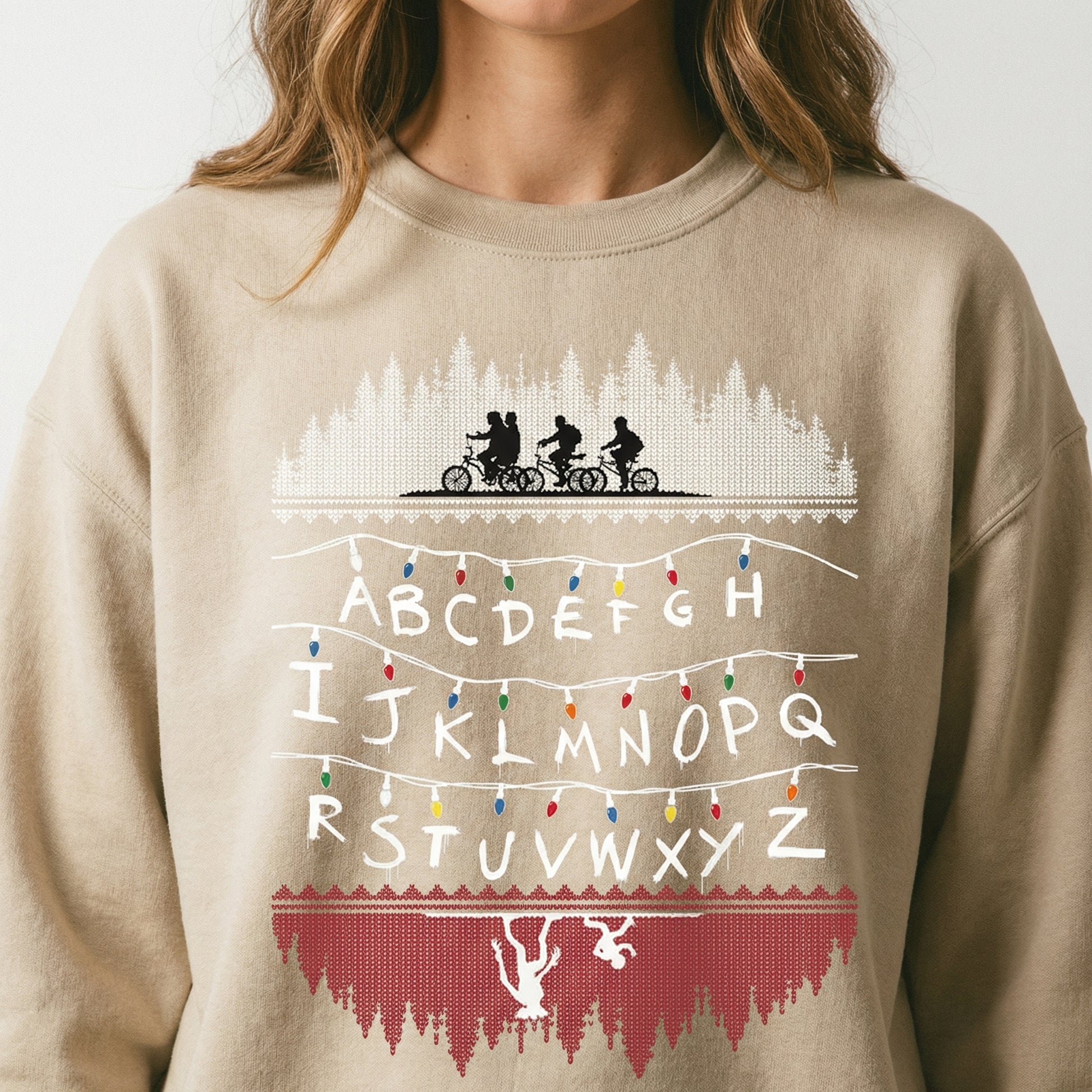 Retro Christmas Lights Graphic Shirt – 80s Sci-Fi Inspired Fan Art Tee