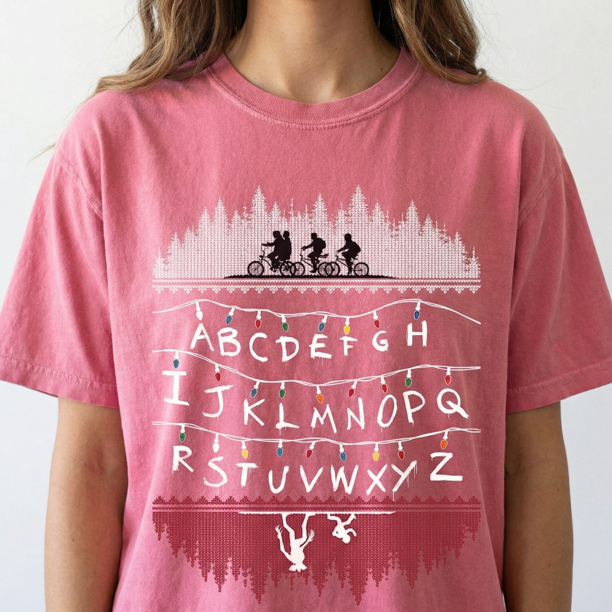 Retro Christmas Lights Graphic Shirt – 80s Sci-Fi Inspired Fan Art Tee