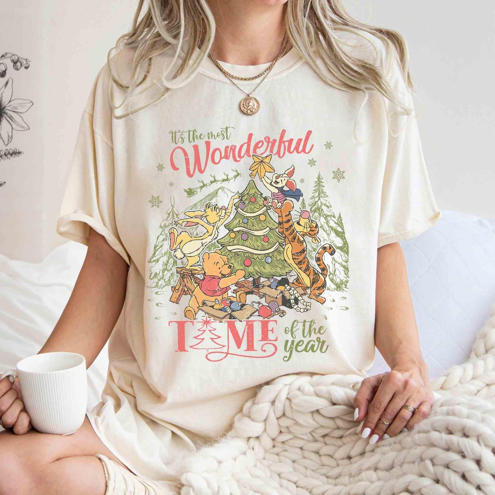 Pooh Bear Christmas T-Shirt – Retro Most Wonderful Time of the Year Graphic Tee