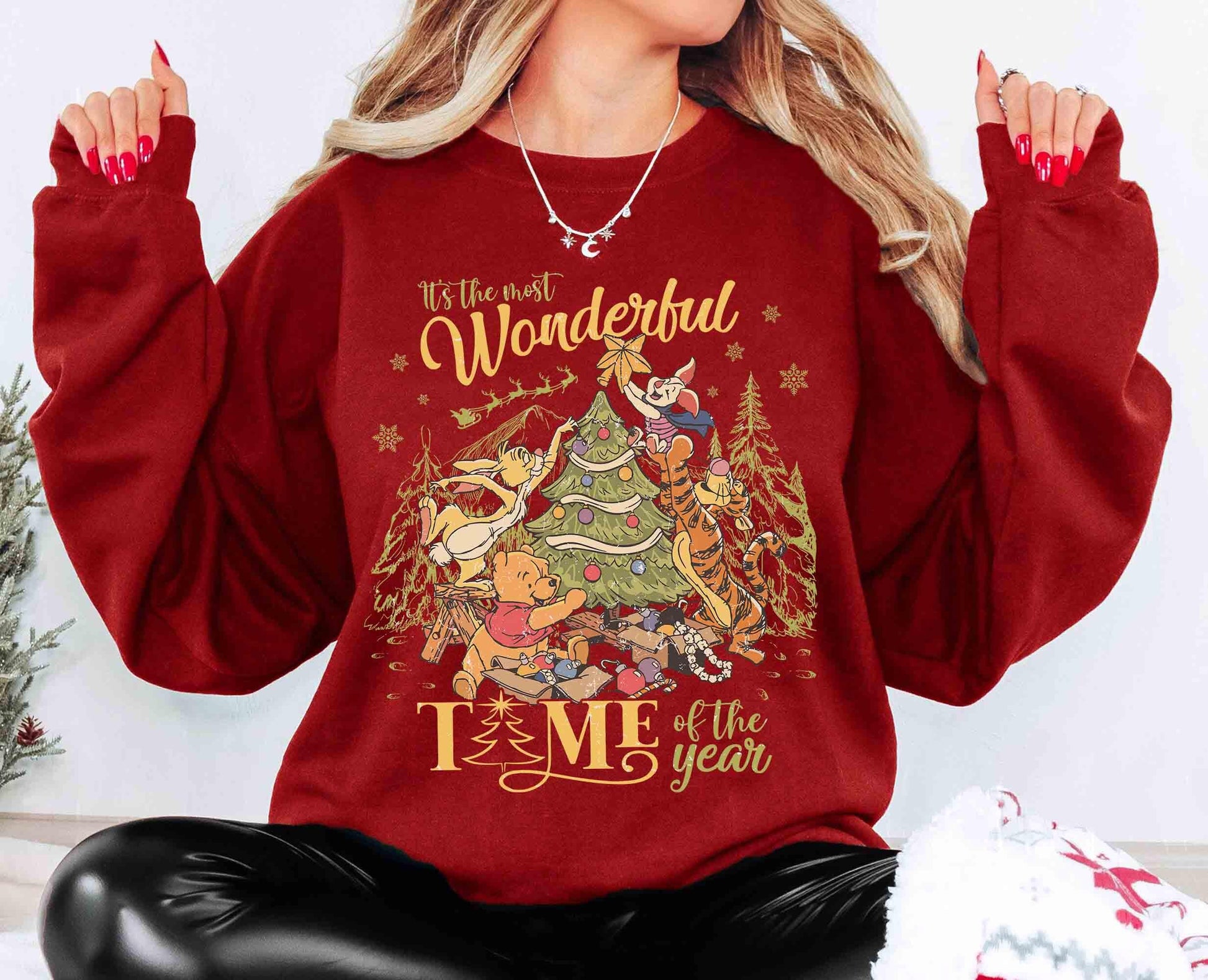 Pooh Bear Christmas T-Shirt – Retro Most Wonderful Time of the Year Graphic Tee