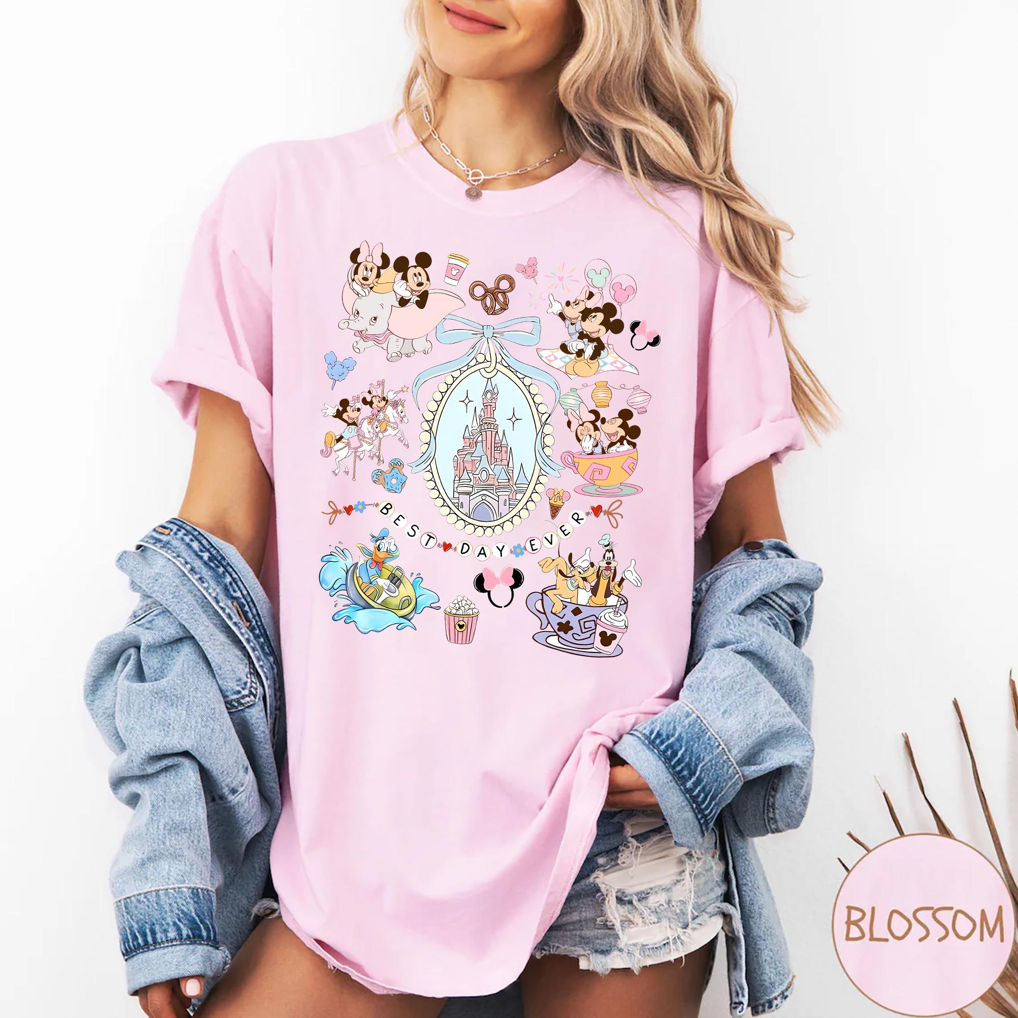 Retro Coquette Bow Disney Shirt – Mickey & Minnie Girls Trip Tee, Cute Disneyland Matching Top for the Best Day Ever Vacation