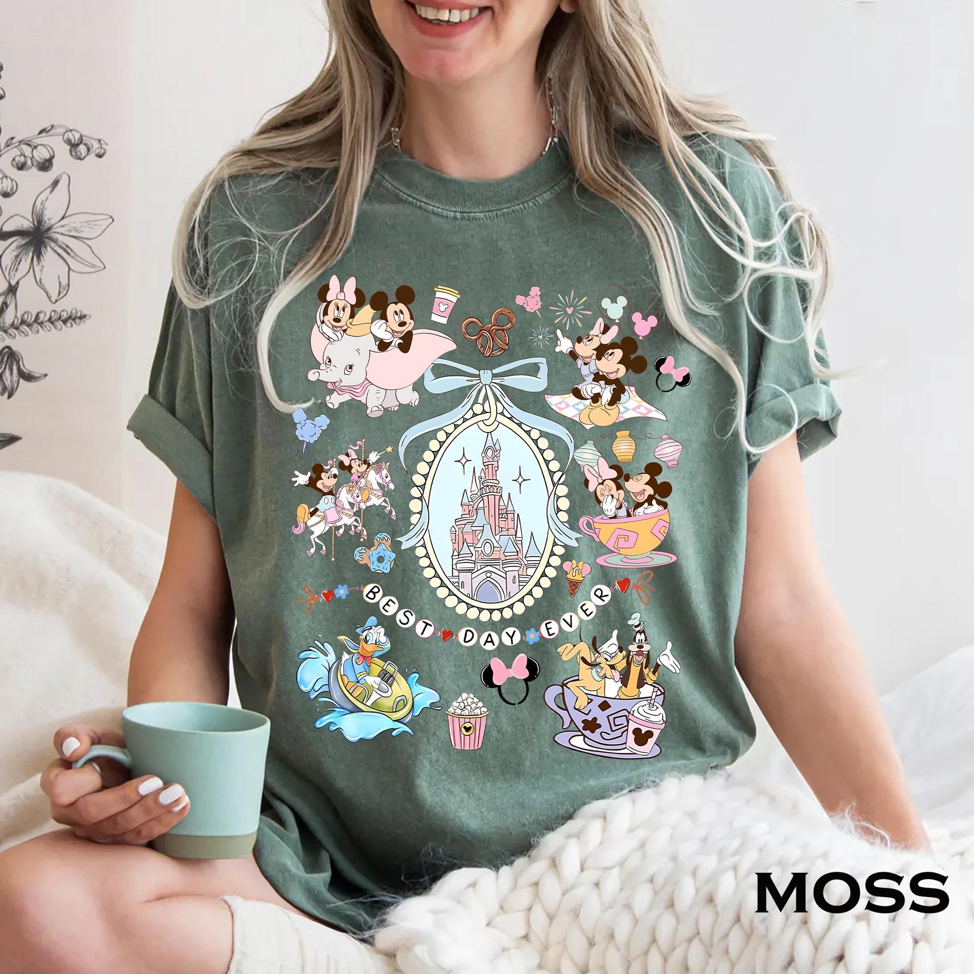 Retro Coquette Bow Disney Shirt – Mickey & Minnie Girls Trip Tee, Cute Disneyland Matching Top for the Best Day Ever Vacation