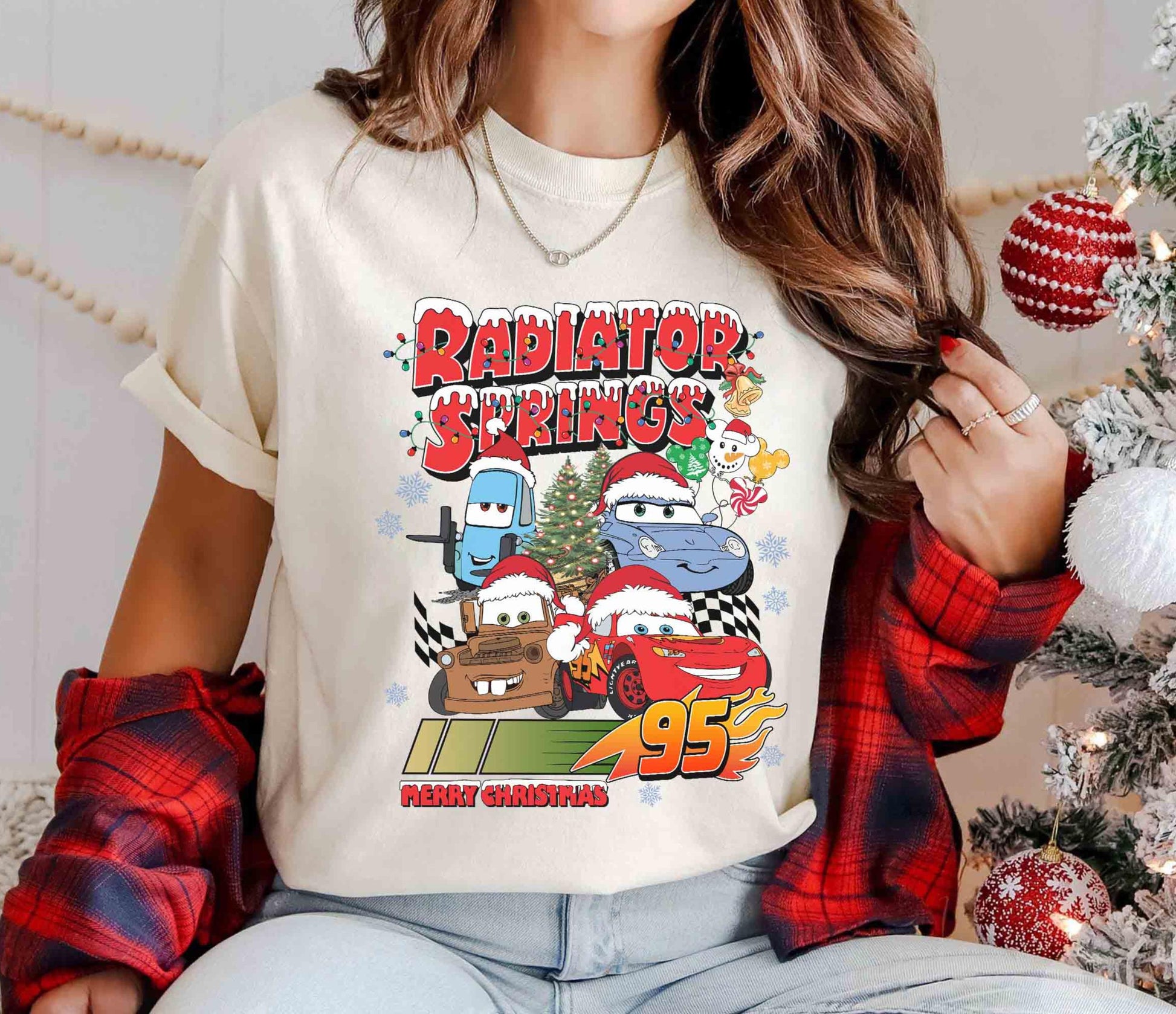 Retro Radiator Springs–Inspired Christmas Shirt – Cartoon Car Holiday Tee