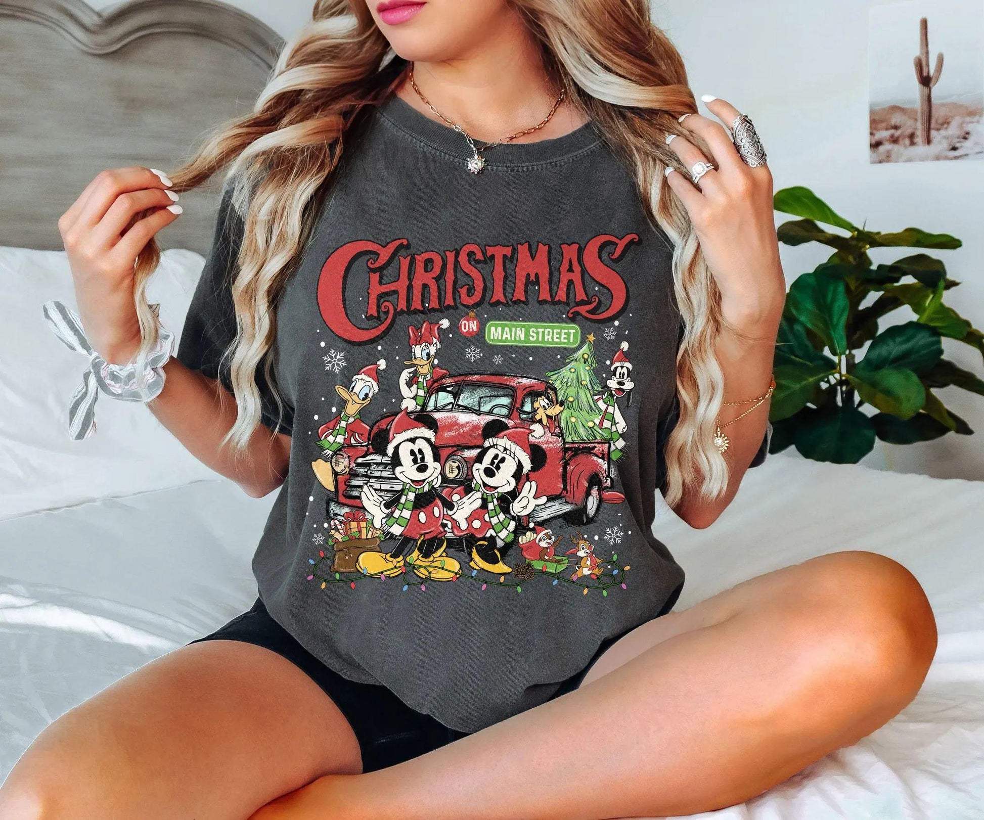 Retro Christmas on Main Street Shirt – Cute Holiday Character Tee, Very Merry Christmas Trip Shirt 2025