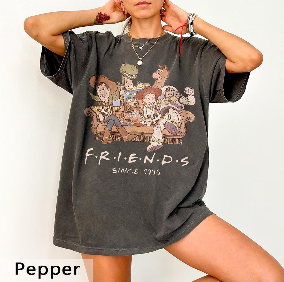 Retro Friends Since 1995 Graphic T-Shirt – Cartoon Nostalgia Gift Tee