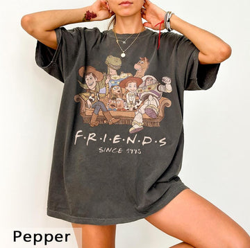 Retro Friends Since 1995 Graphic T-Shirt – Cartoon Nostalgia Gift Tee