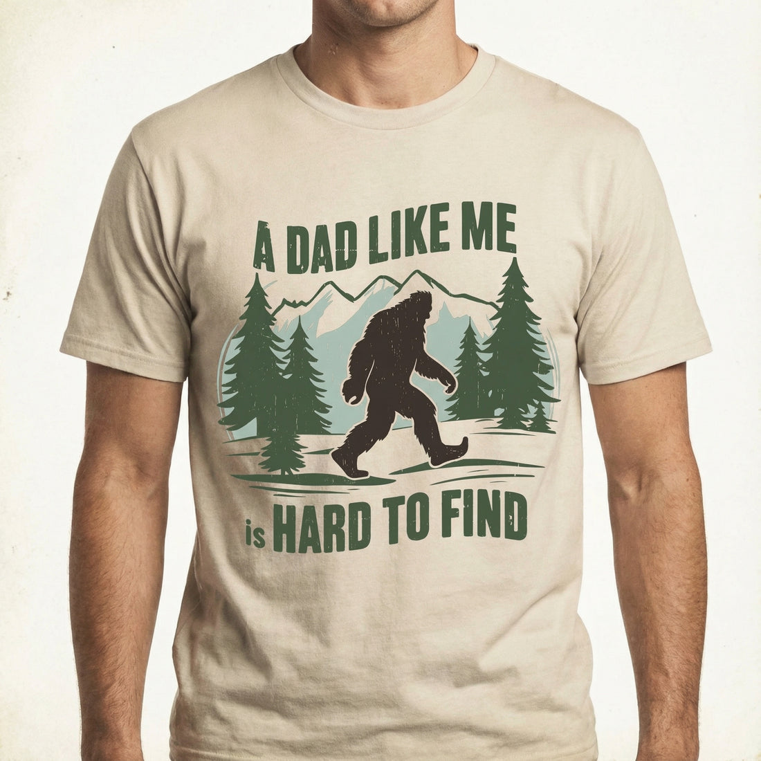 Retro Bigfoot Dad Graphic T-Shirt - Funny Dad Humor Tee