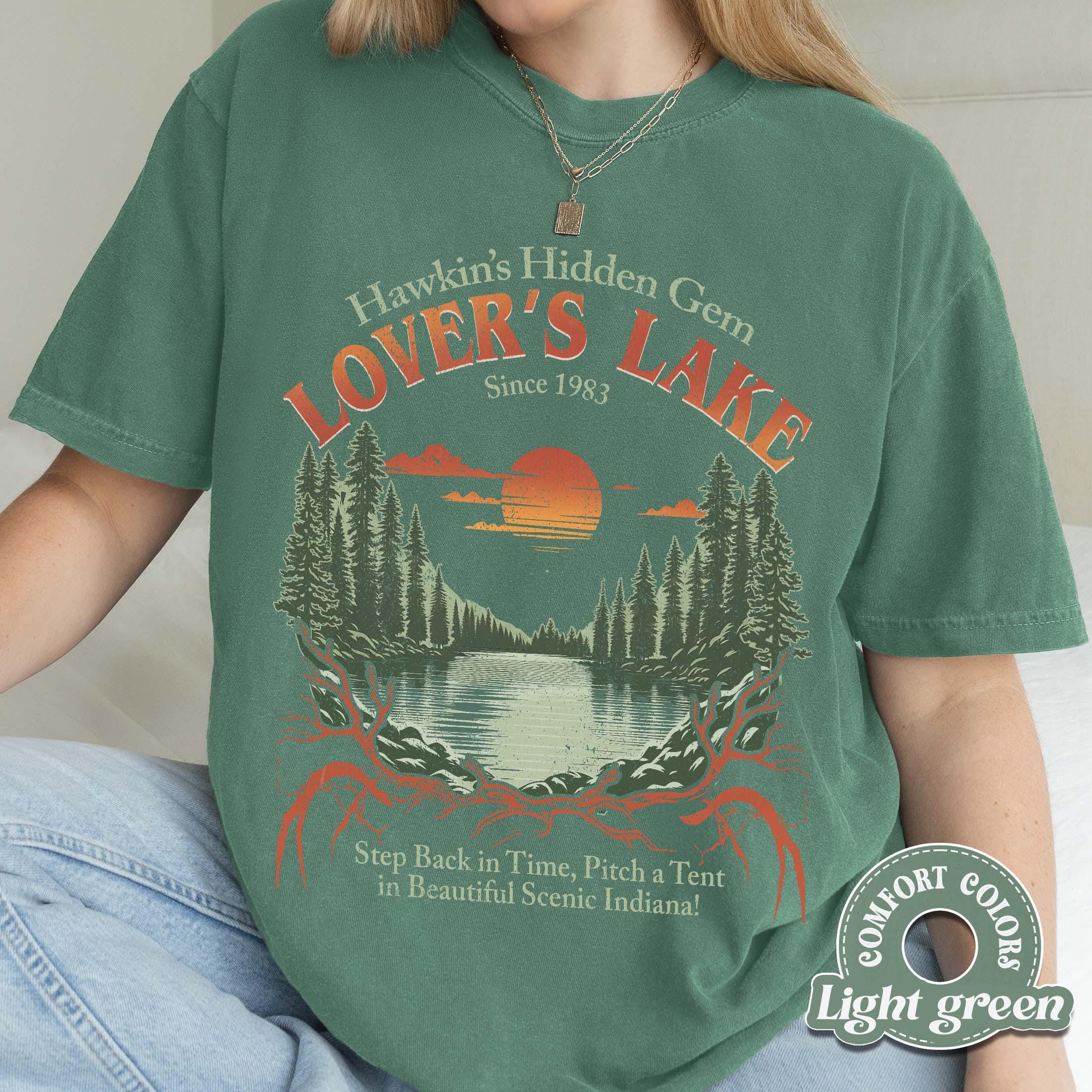 Retro Hawkins Sci-Fi Lover’s Lake Graphic T-Shirt - Vintage Alien Movie Style Tee