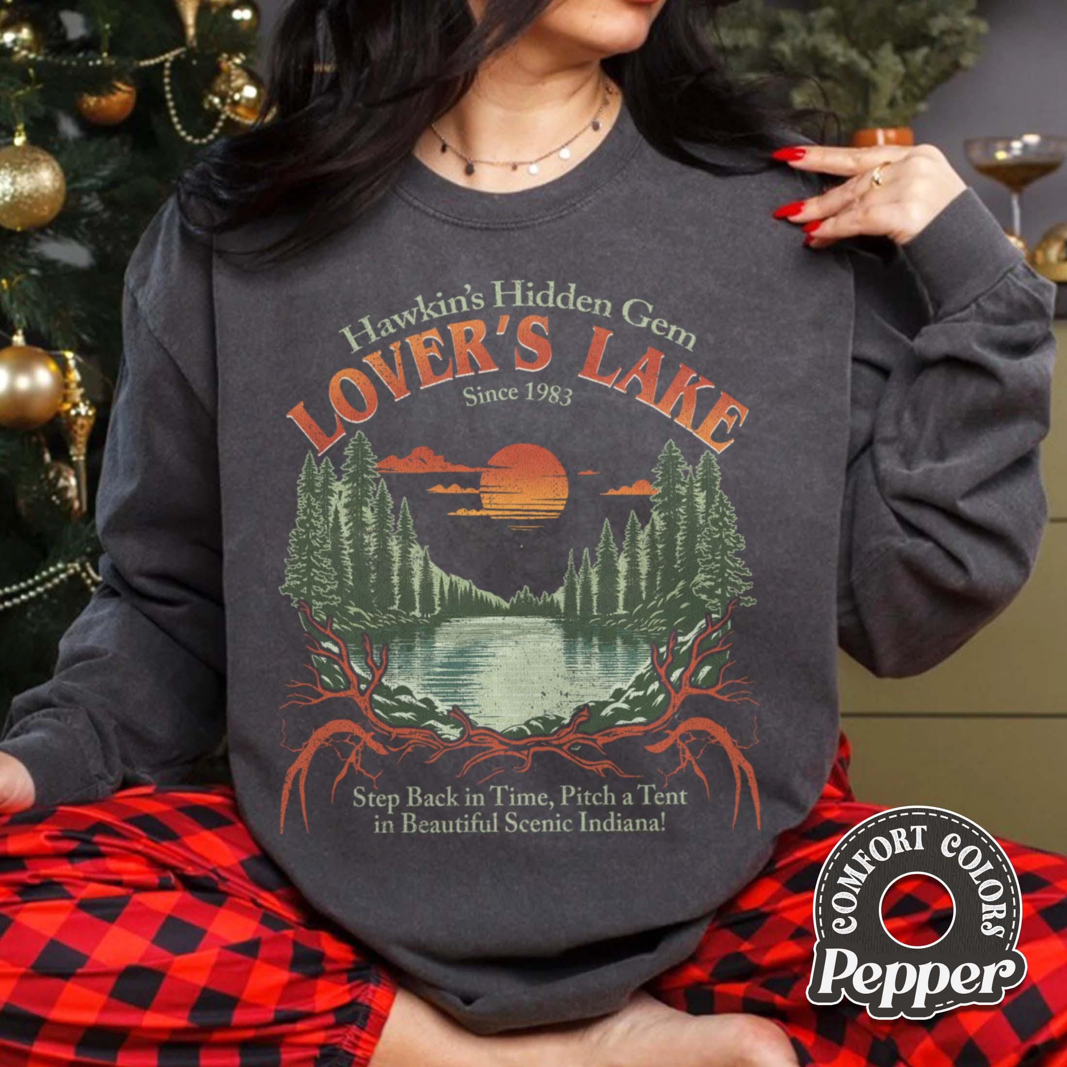 Retro Hawkins Sci-Fi Lover’s Lake Graphic T-Shirt - Vintage Alien Movie Style Tee