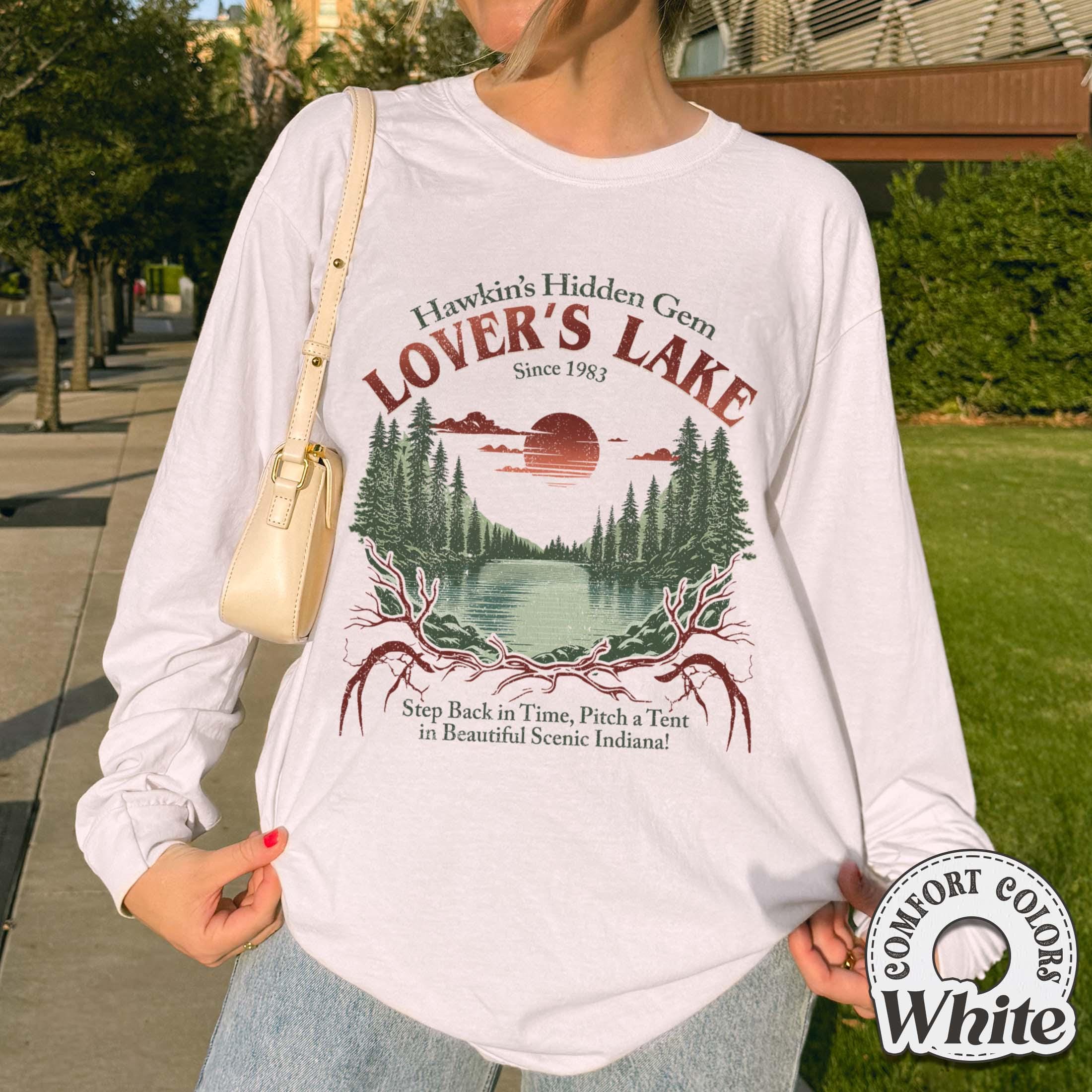 Retro Hawkins Sci-Fi Lover’s Lake Graphic T-Shirt - Vintage Alien Movie Style Tee