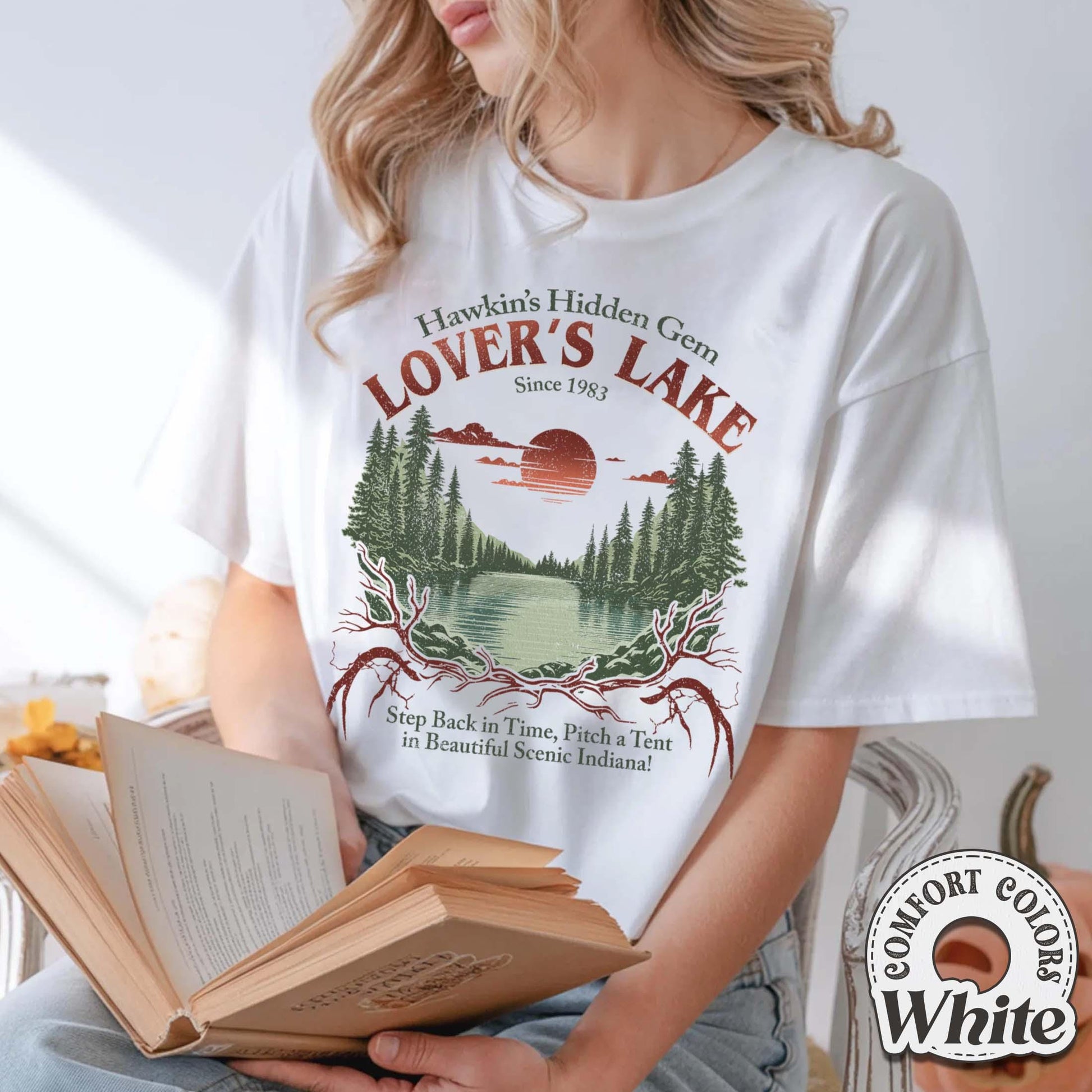 Retro Hawkins Sci-Fi Lover’s Lake Graphic T-Shirt - Vintage Alien Movie Style Tee