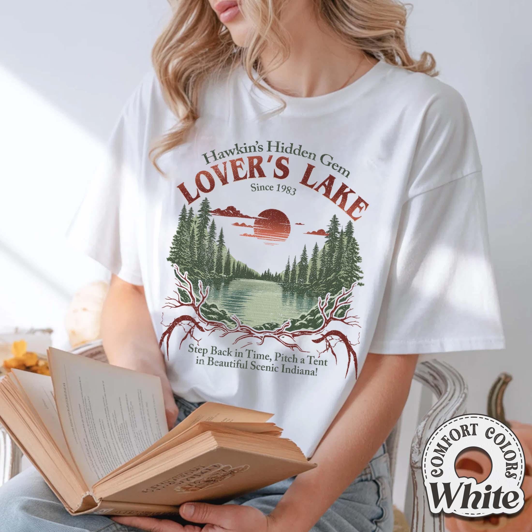 Retro Hawkins Sci-Fi Lover’s Lake Graphic T-Shirt - Vintage Alien Movie Style Tee