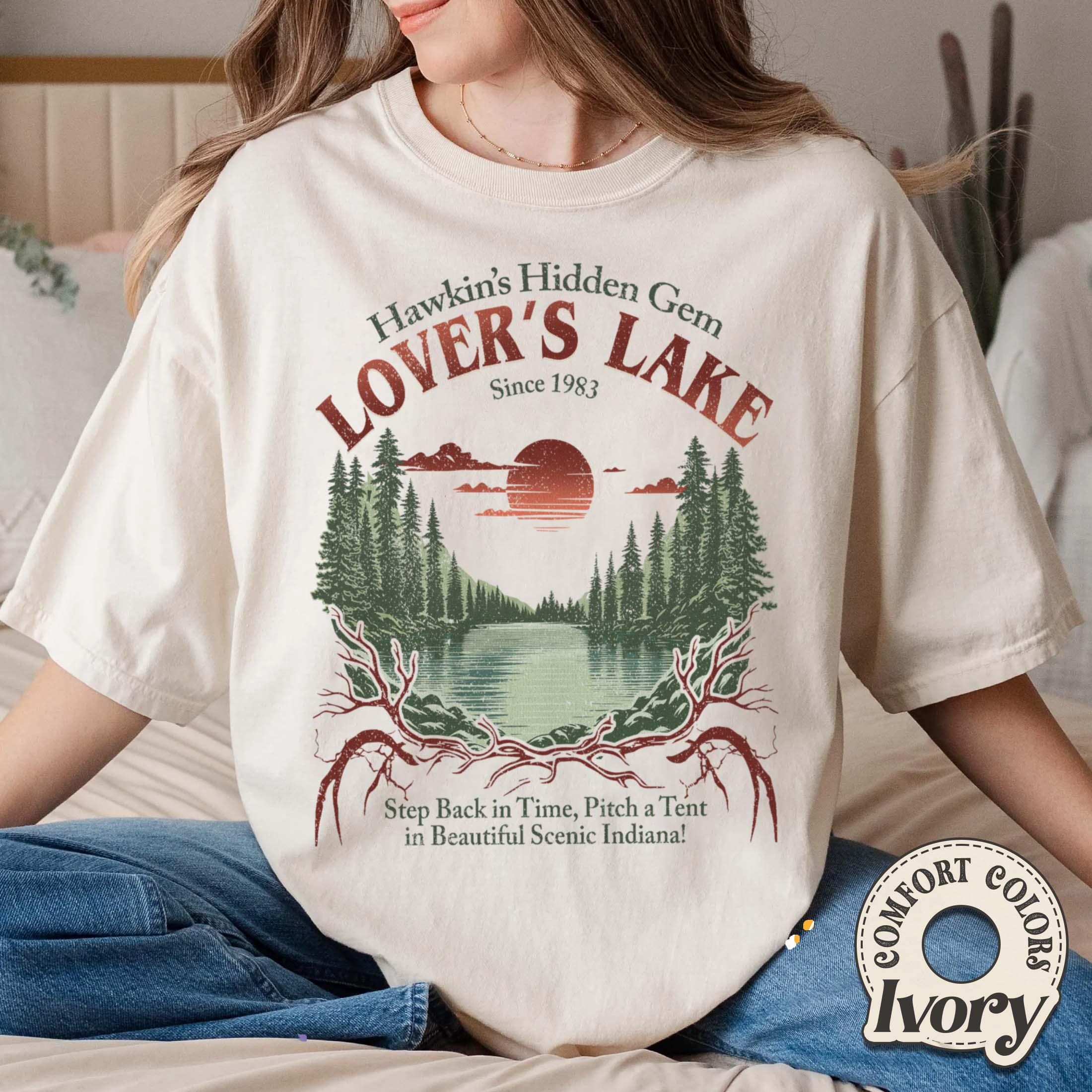 Retro Hawkins Sci-Fi Lover’s Lake Graphic T-Shirt - Vintage Alien Movie Style Tee