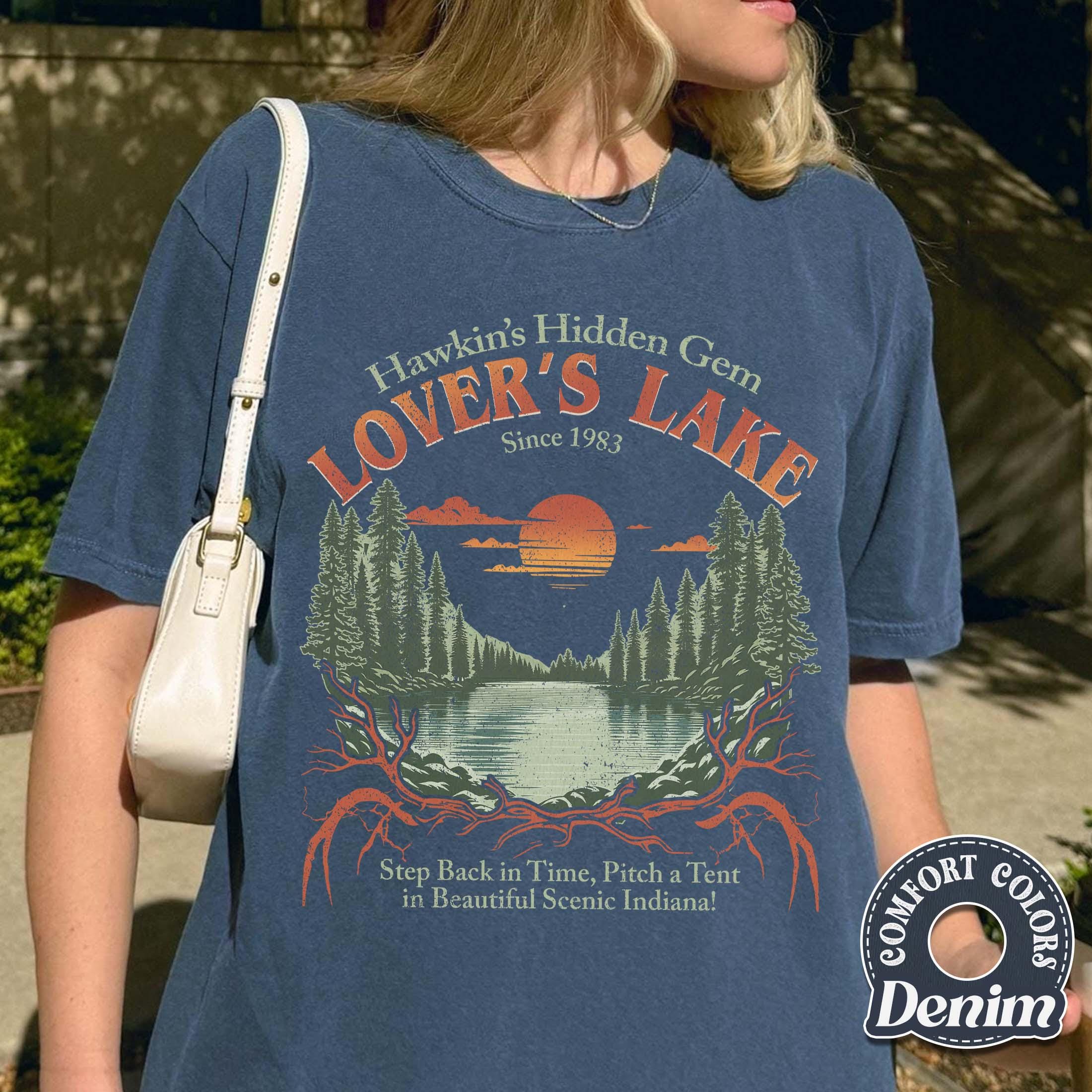 Retro Hawkins Sci-Fi Lover’s Lake Graphic T-Shirt - Vintage Alien Movie Style Tee