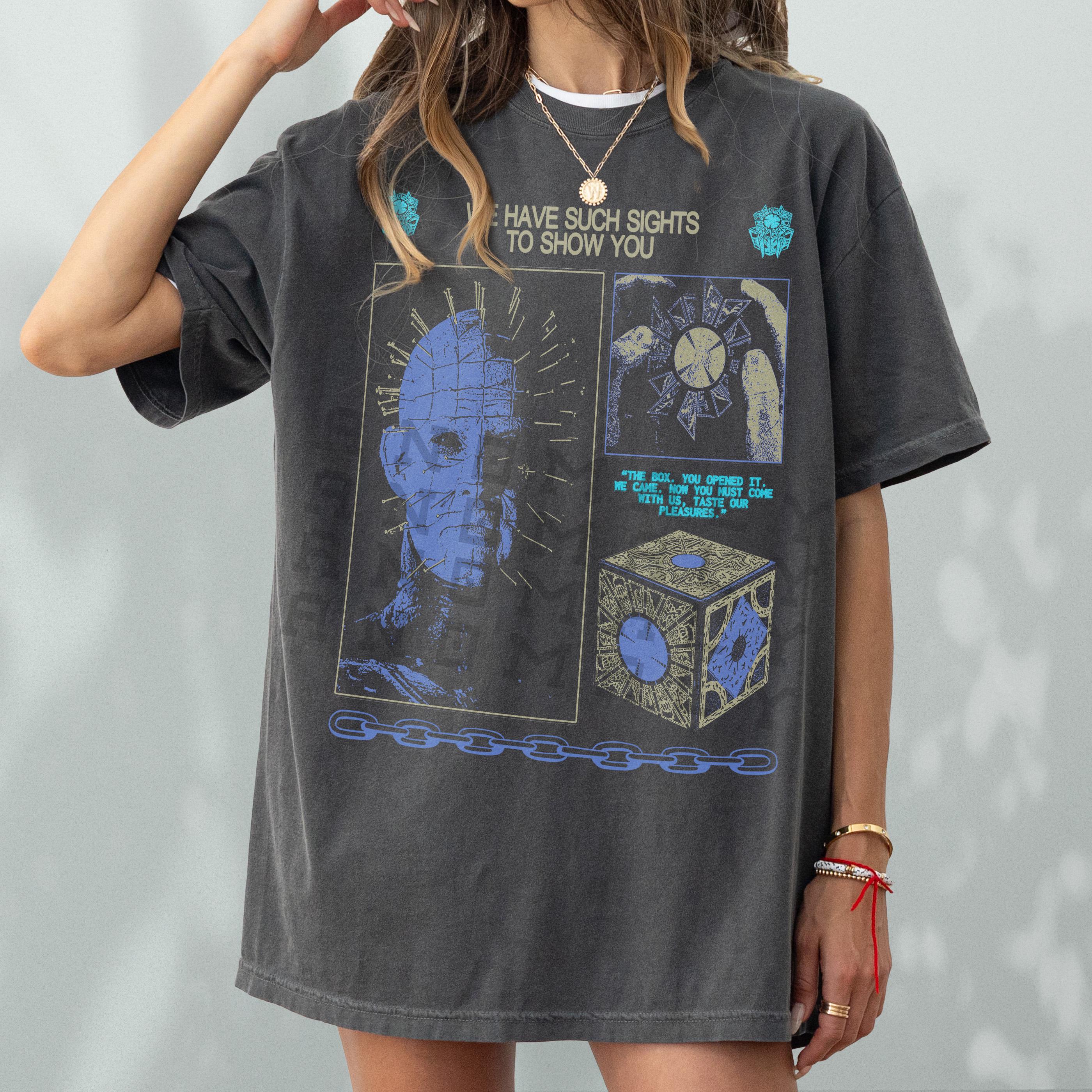 Retro Hell Horror Movie T-Shirt – 80s Pin-Head Inspired Graphic Tee