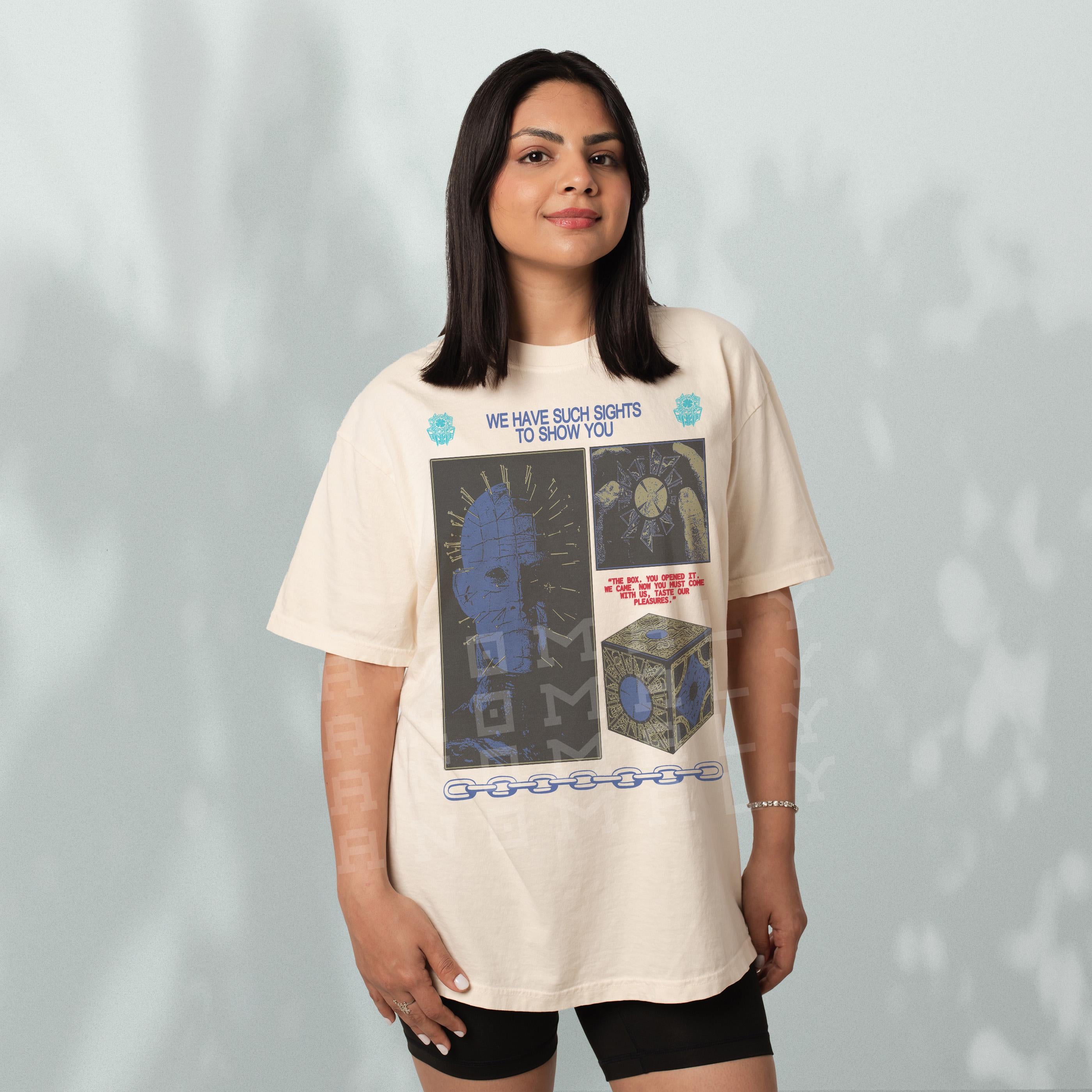 Retro Hell Horror Movie T-Shirt – 80s Pin-Head Inspired Graphic Tee