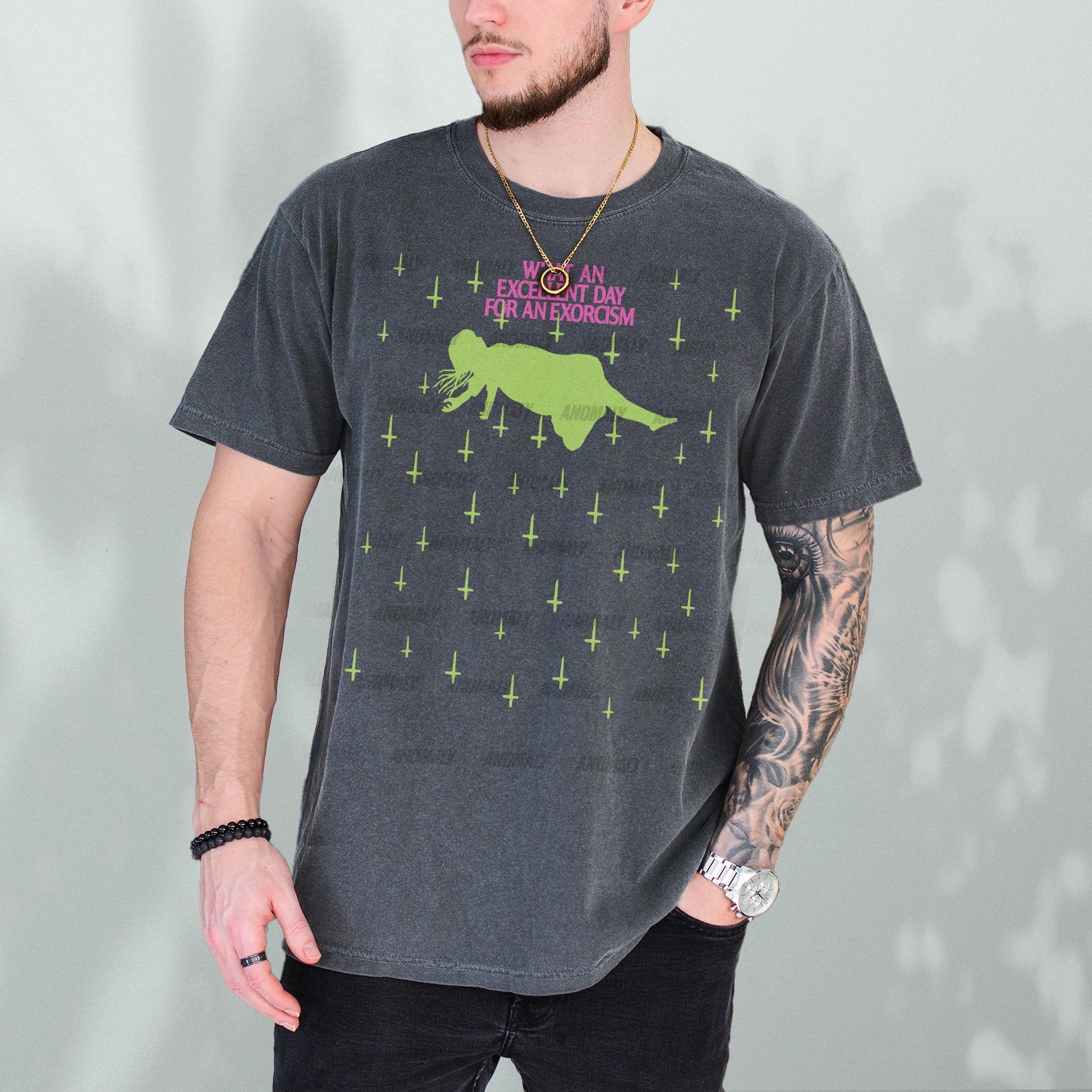 Retro Horror Movie Graphic Tee – Exorcism Scene Gothic T-Shirt