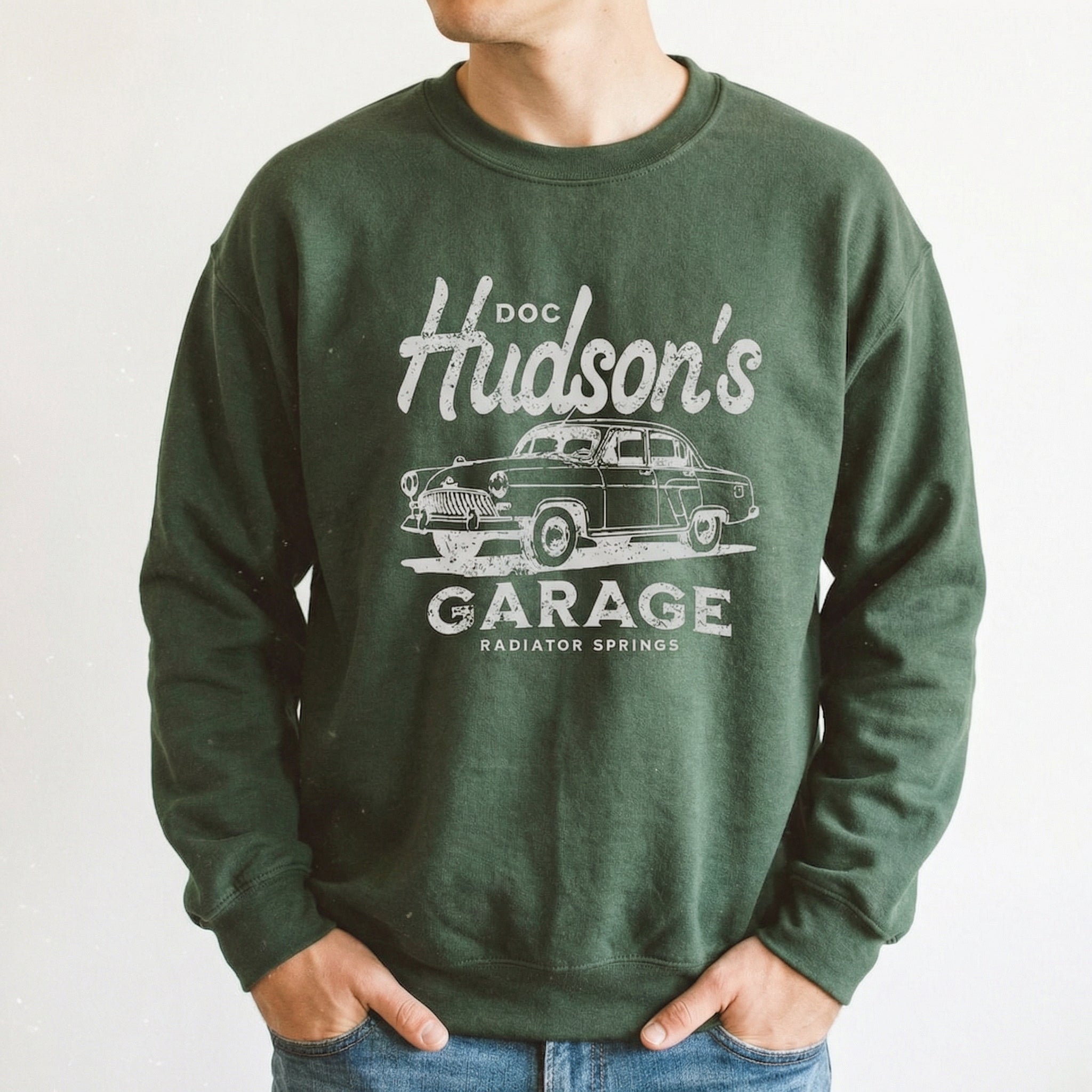 Retro Hudson Desert Auto Garage Graphic T-Shirt – Vintage Mechanic Shop Tee
