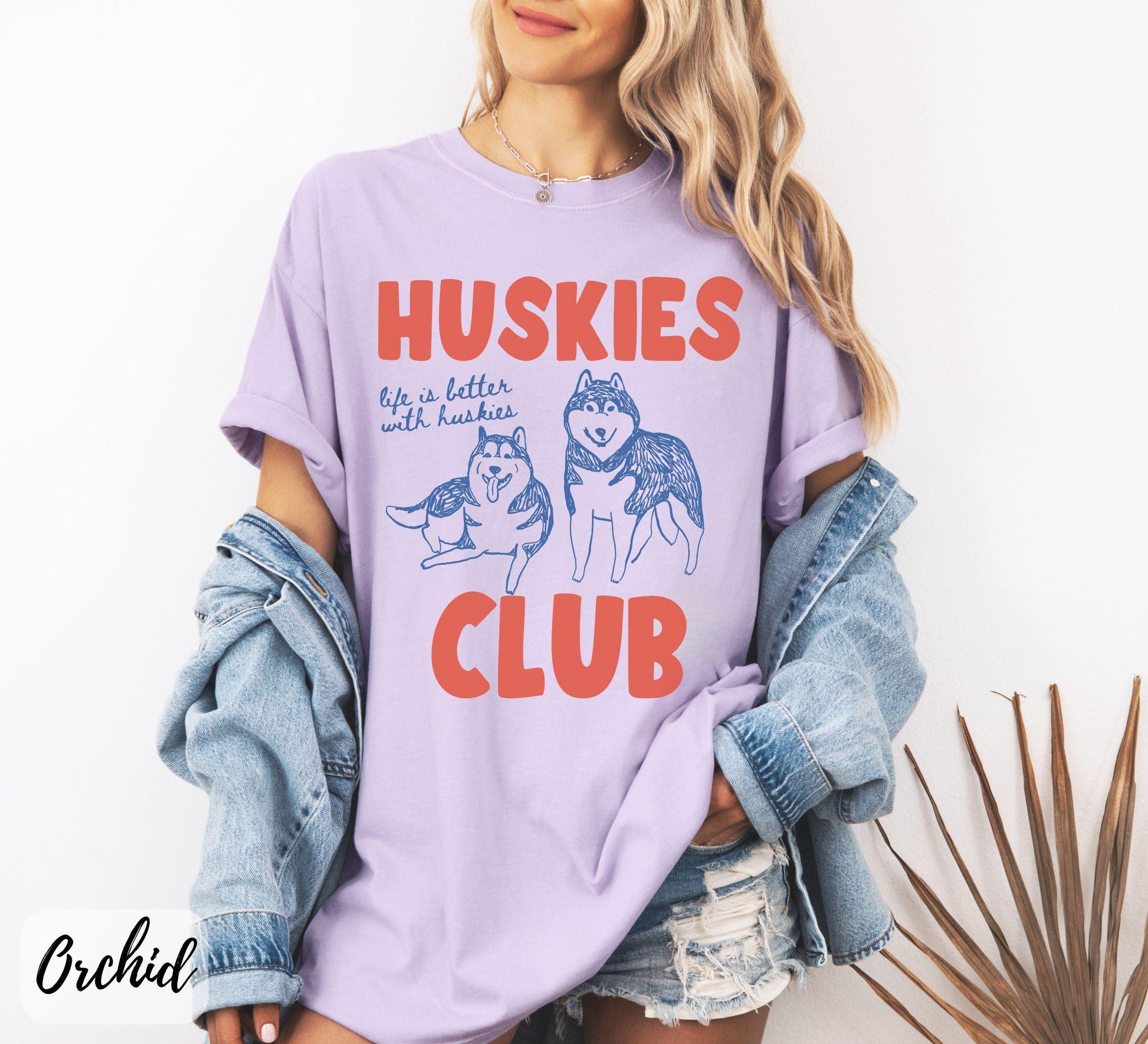 Retro Husky Club T-Shirt – Funny Husky Mom Dad Gift Tee