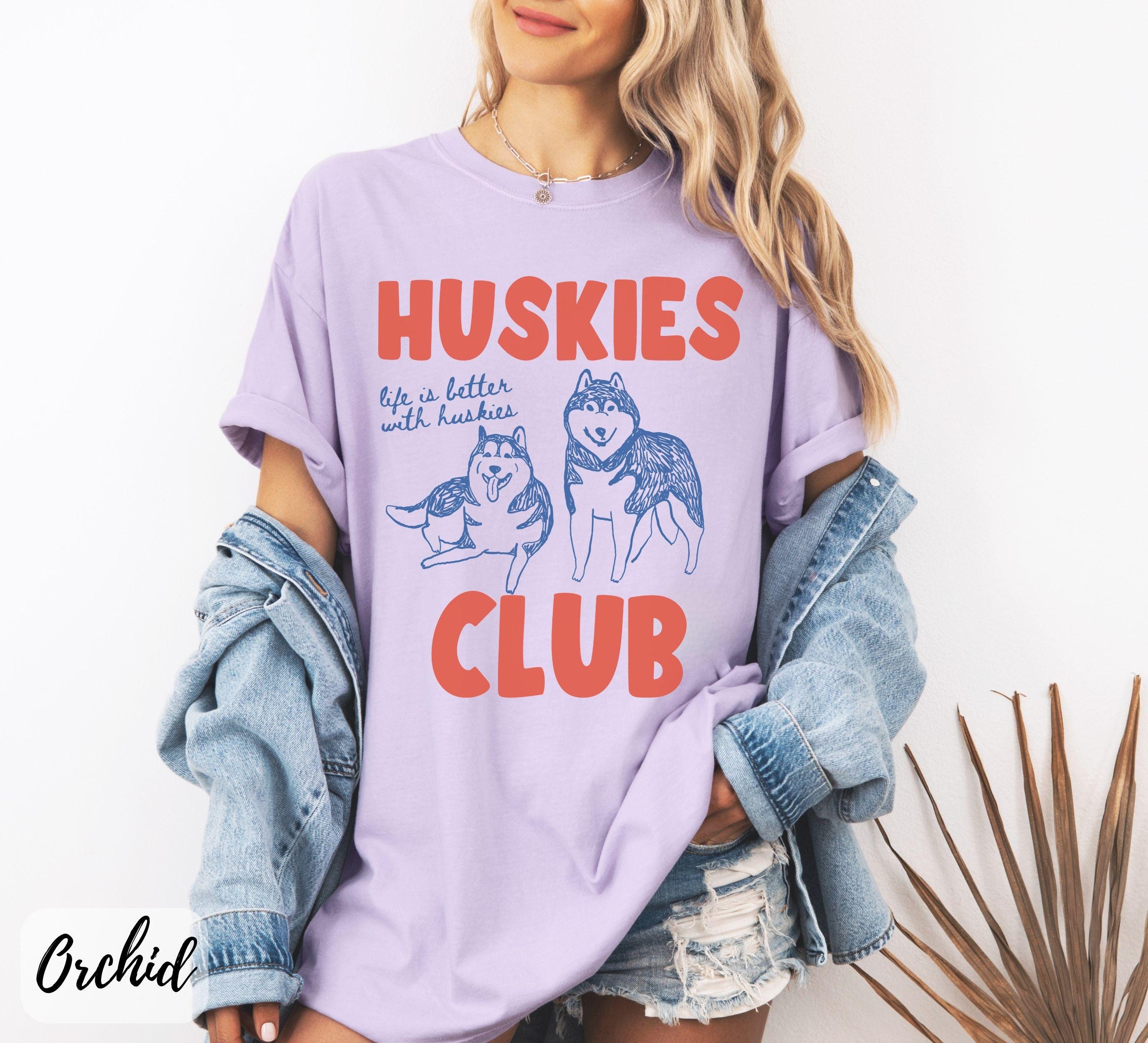 Retro Husky Club T-Shirt – Funny Husky Mom Dad Gift Tee