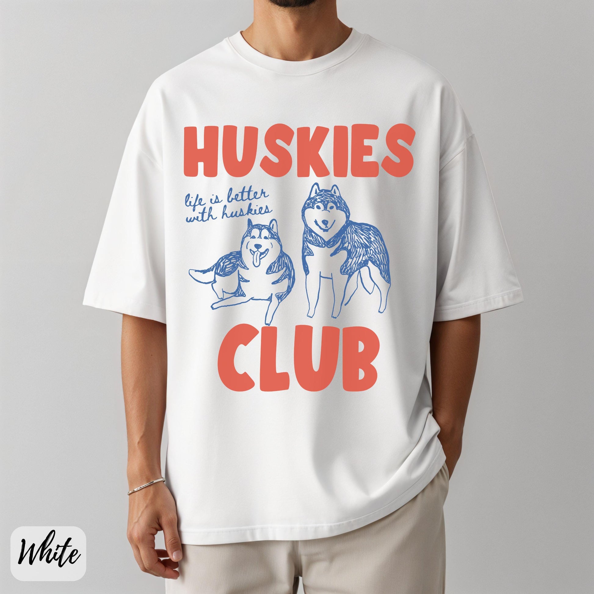 Retro Husky Club T-Shirt – Funny Husky Mom Dad Gift Tee
