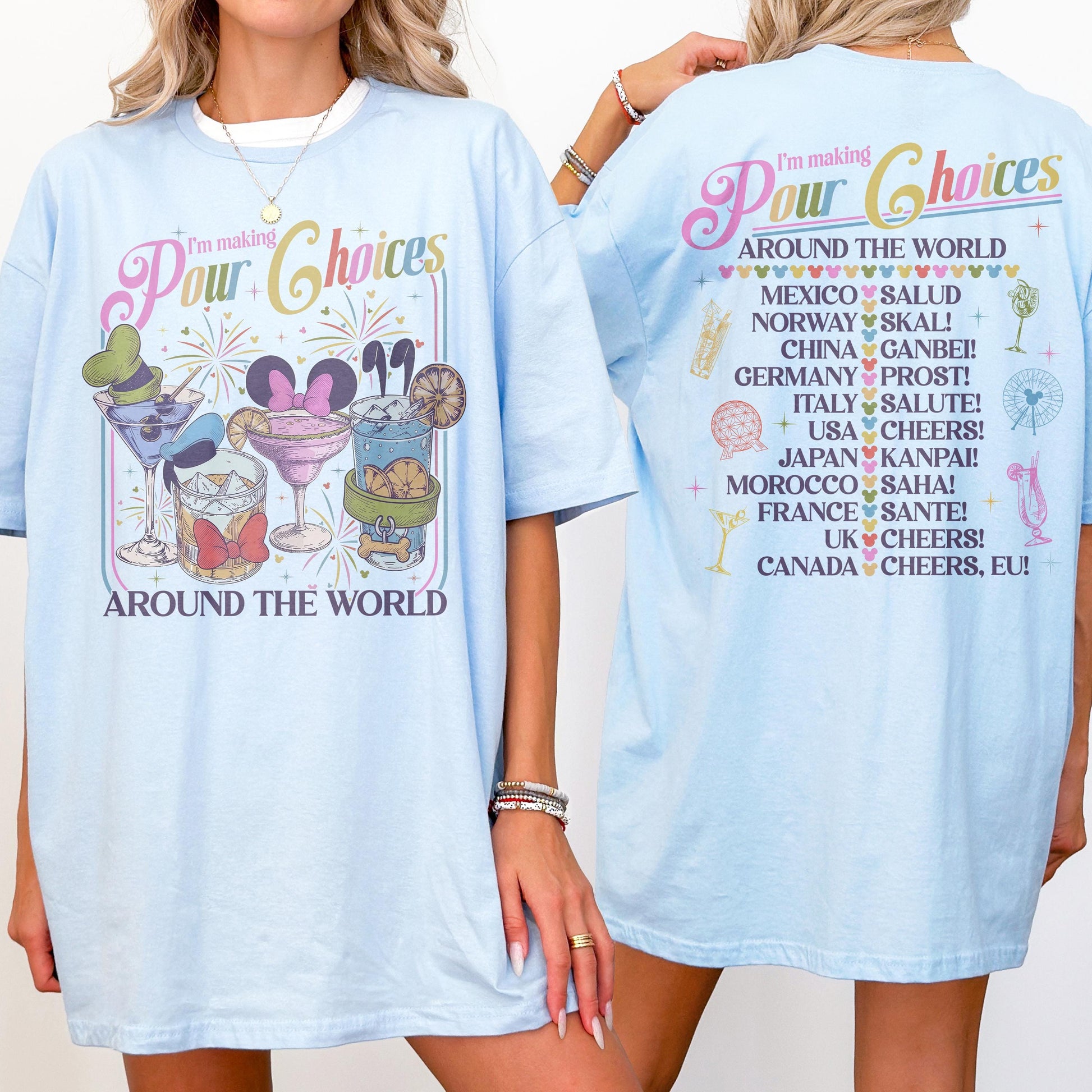 Retro I'm Making Pour Choices Around The World Shirt – Disney Epcot Drinking World Tour Tee