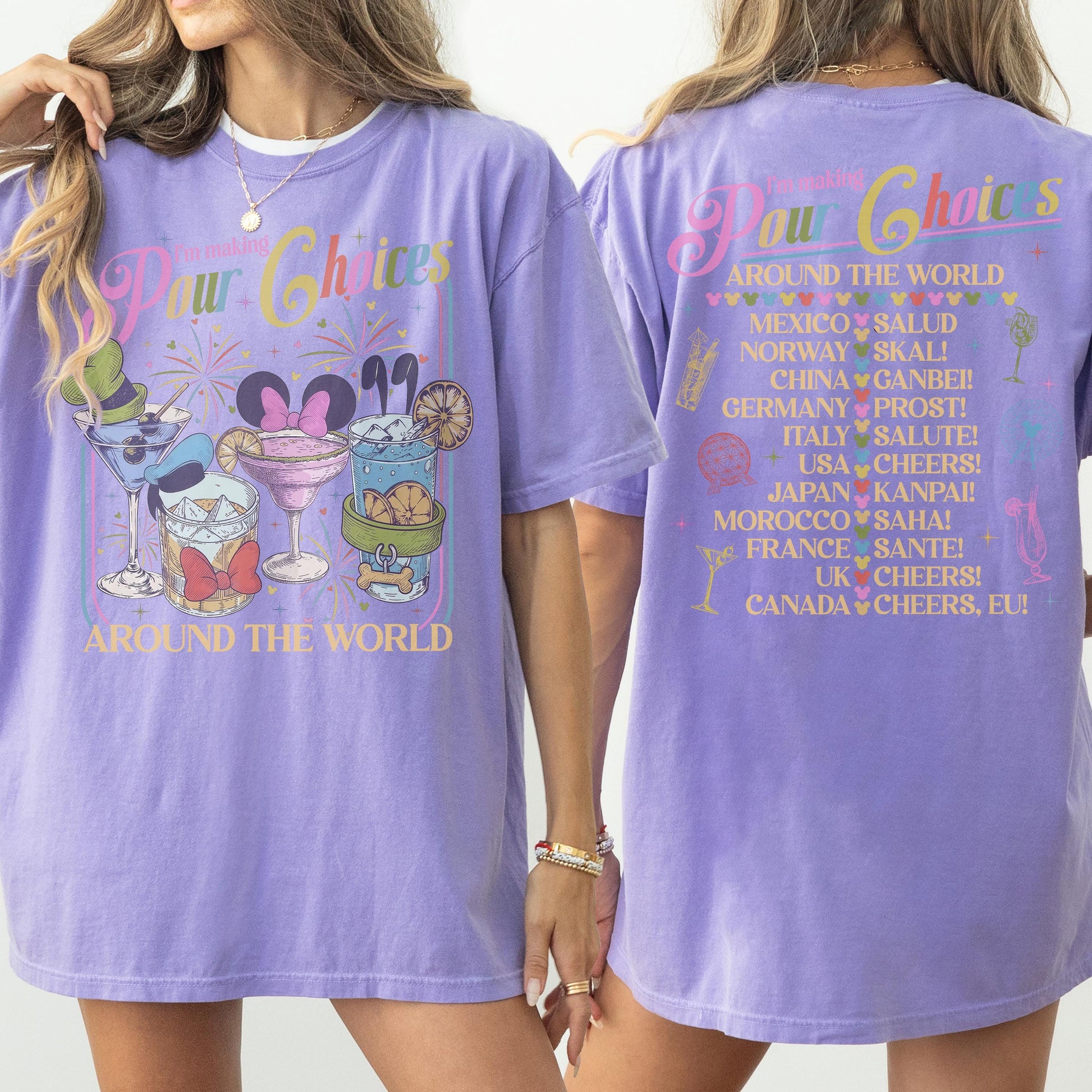 Retro I'm Making Pour Choices Around The World Shirt – Disney Epcot Drinking World Tour Tee