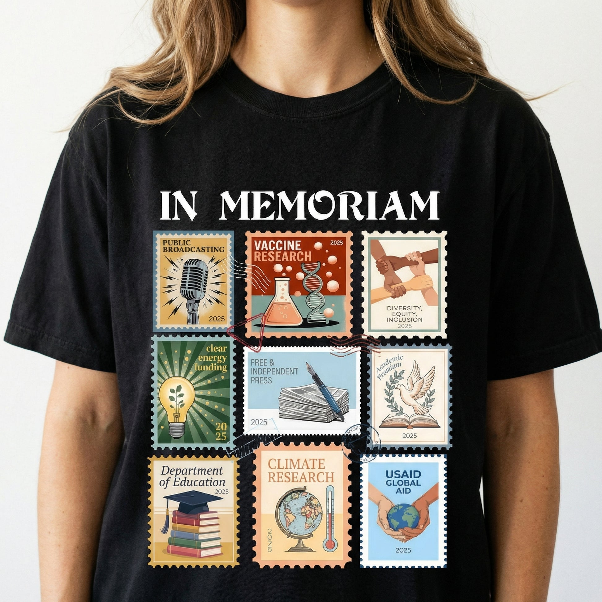 Retro In Memoriam Graphic Sweatshirt – Pro Democracy Anti-Fascism Message