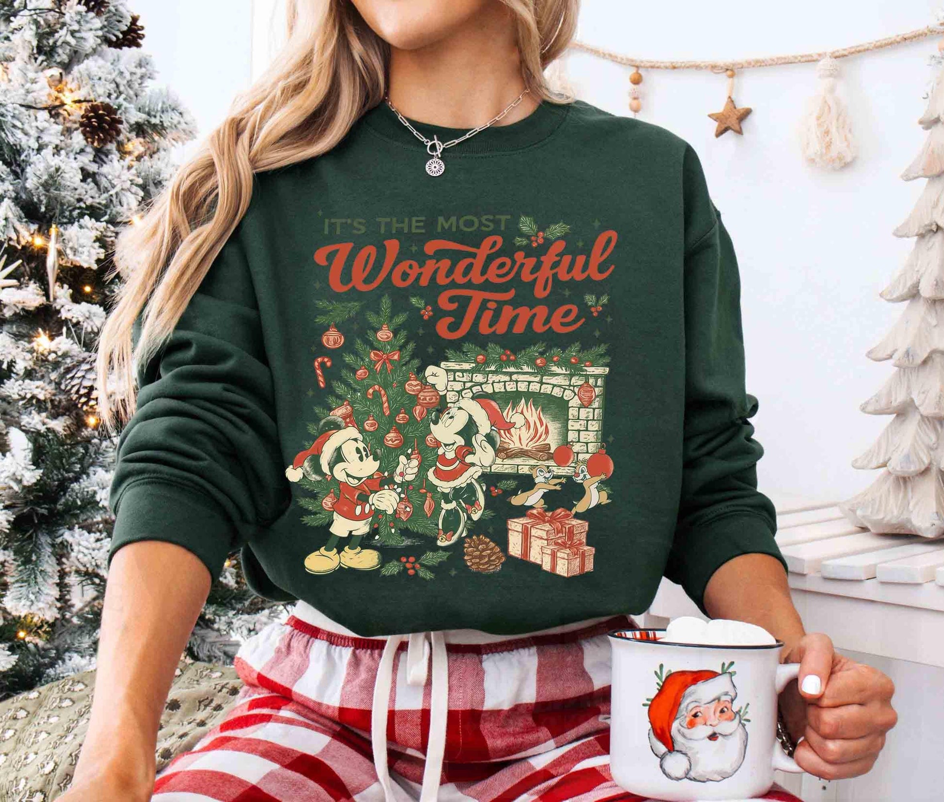 Retro Most Wonderful Time Holiday T-Shirt – Vintage Mouse Friends Christmas Graphic Tee