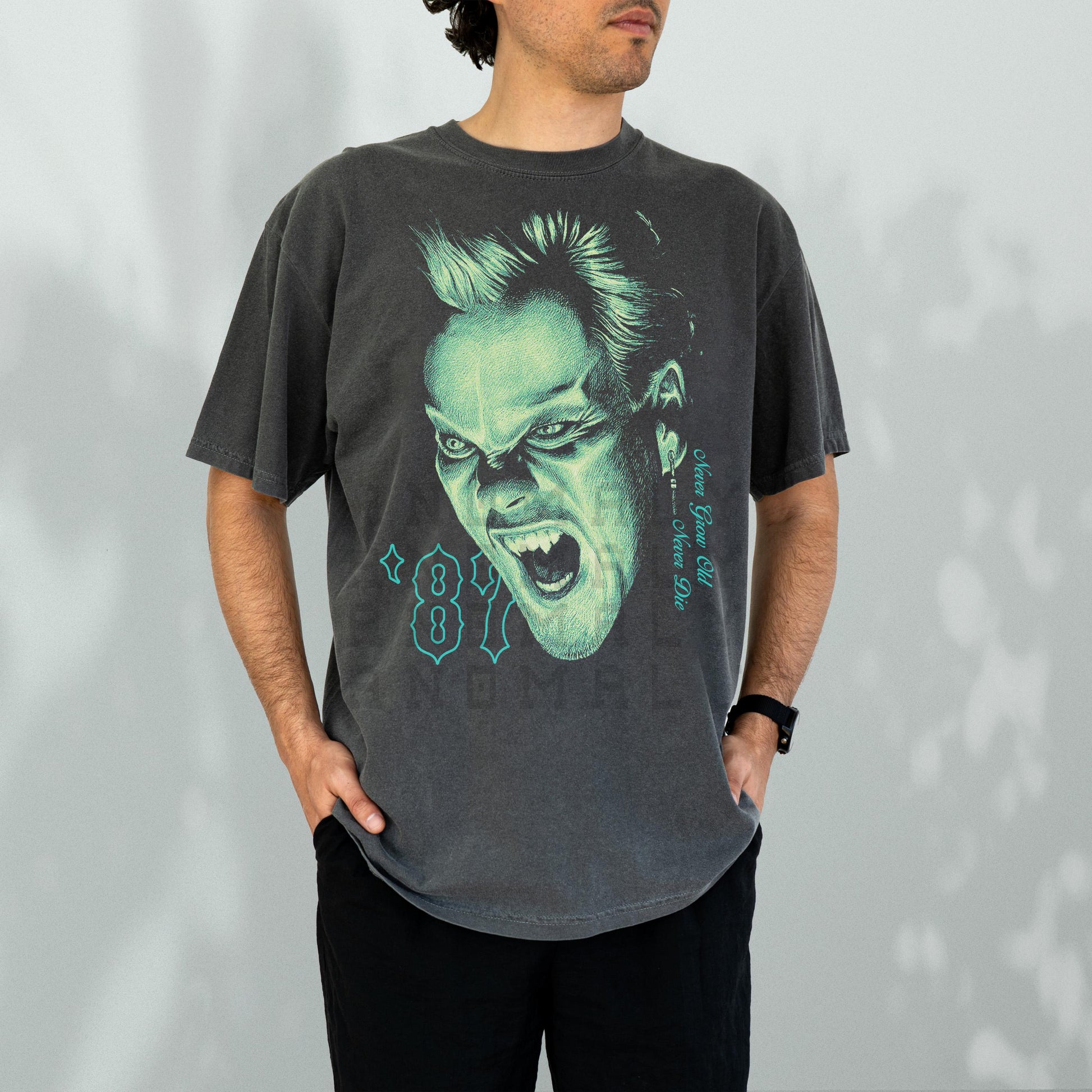 Retro Lost Vampire Movie Graphic Tee – Comfort Colors 80s Horror T-Shirt