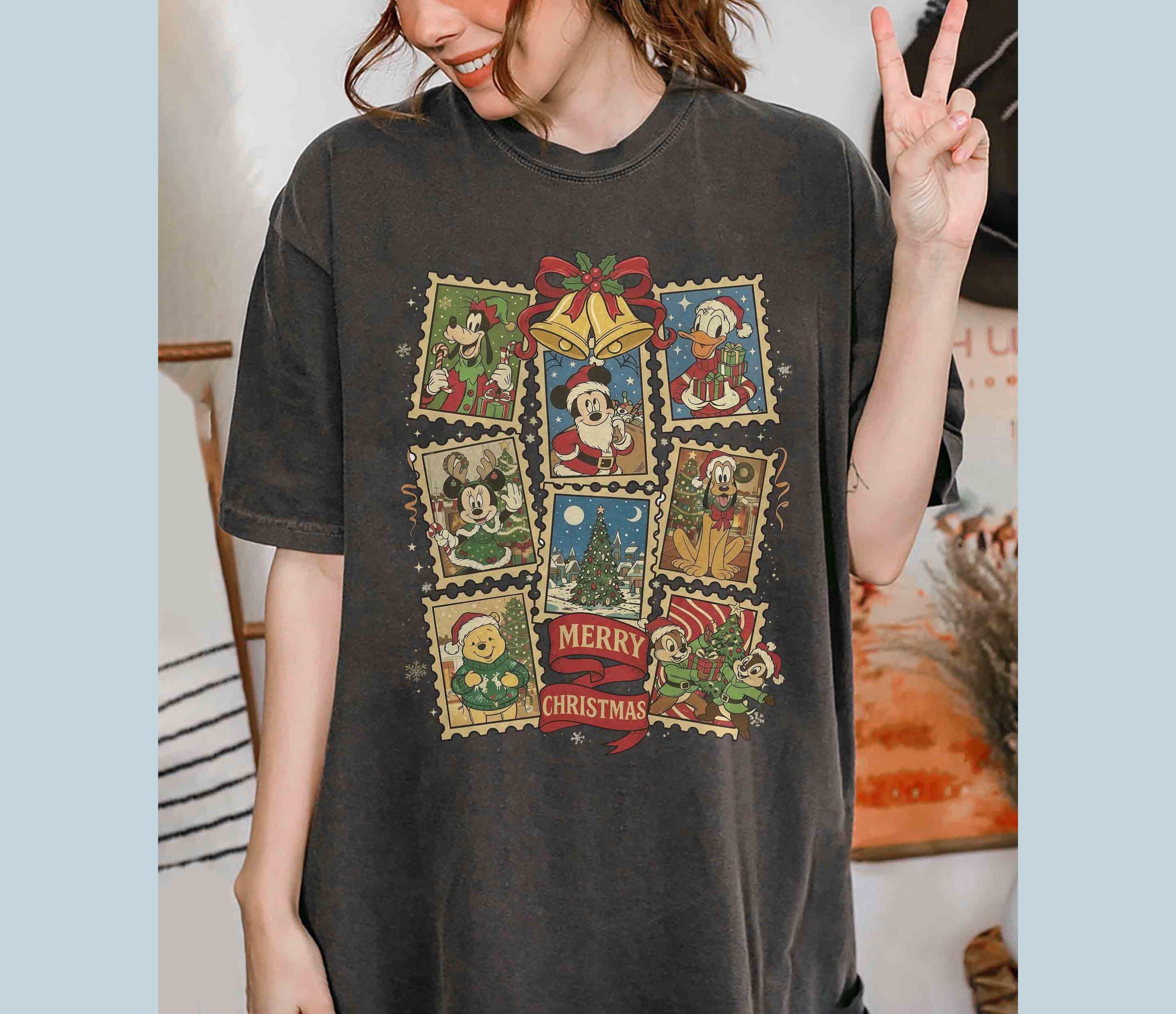 Retro Merry Christmas Shirt – Cartoon Mouse & Friends Inspired Holiday Tee