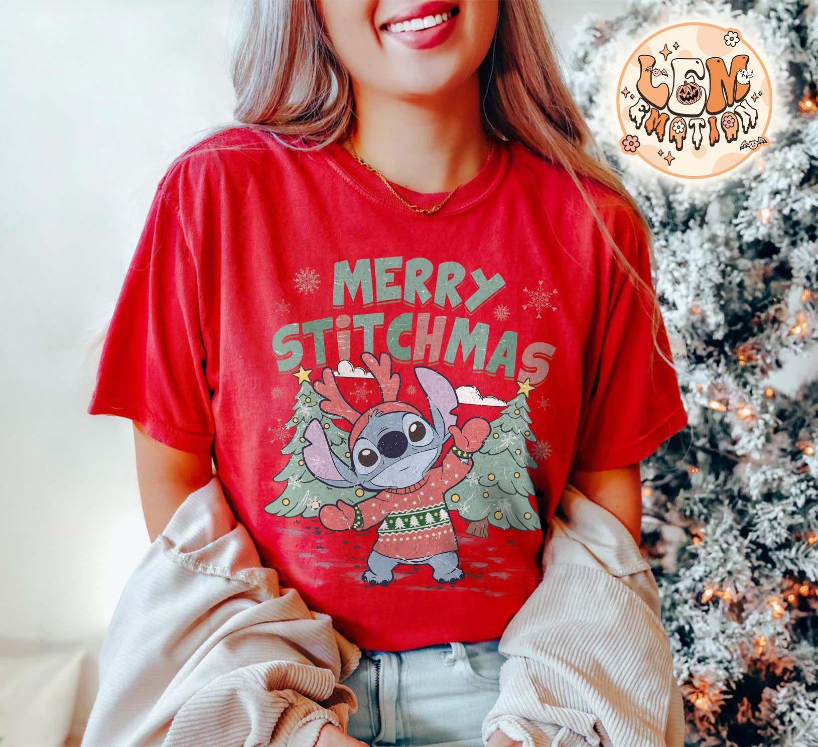 Retro Merry Stitchmas Shirt – Cute Christmas Shirt Inspired by Stitch