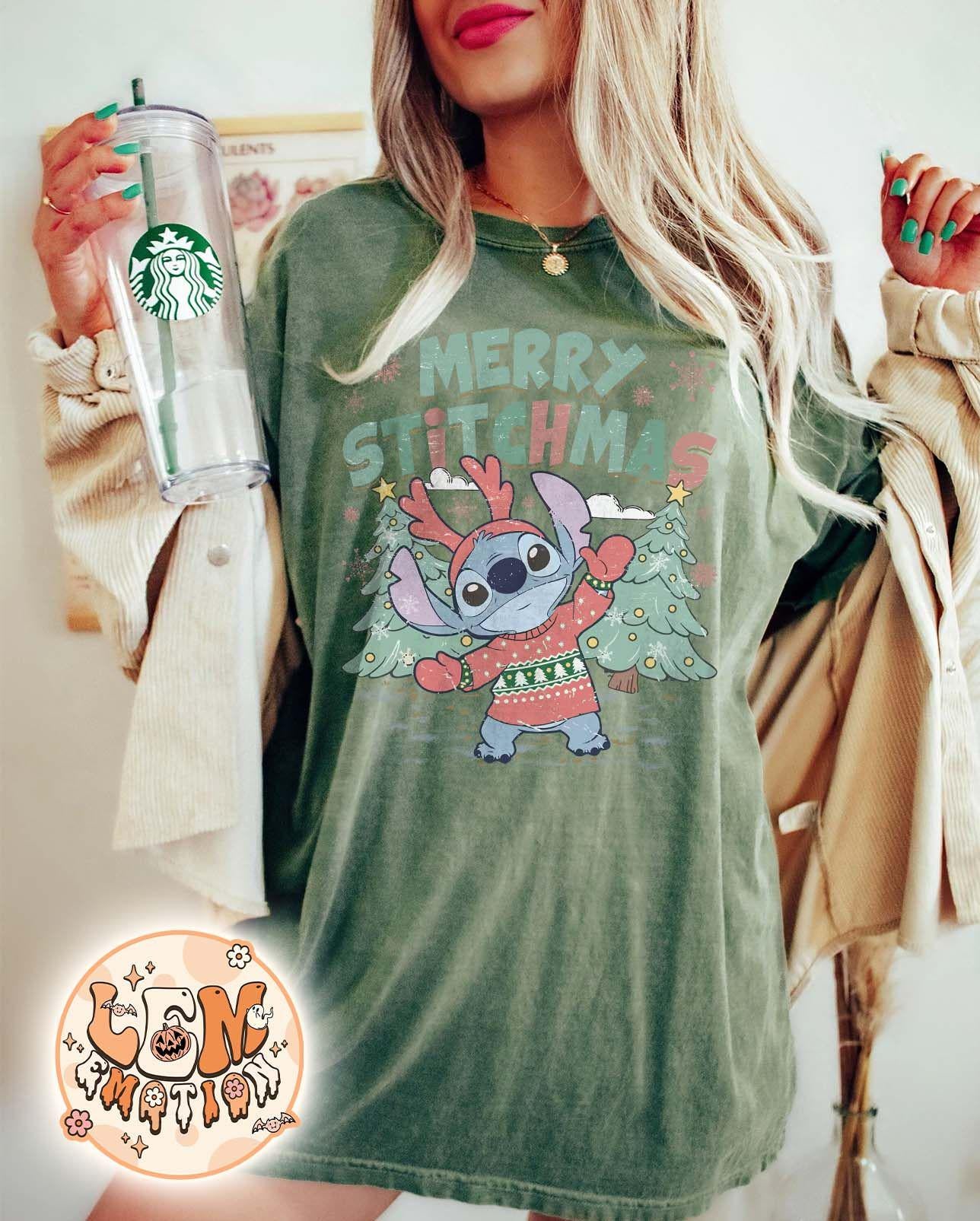 Retro Merry Stitchmas Shirt – Cute Christmas Shirt Inspired by Stitch