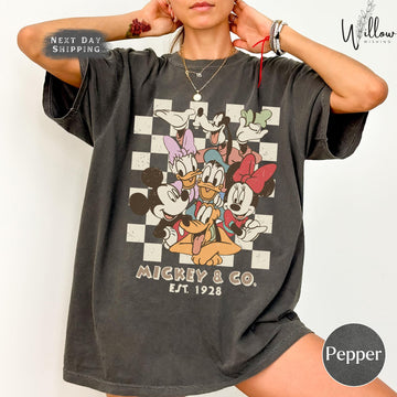 Retro Mickey & Co 1928 Shirt – Disneyland Disneyworld Mickey and Friends Family Tee