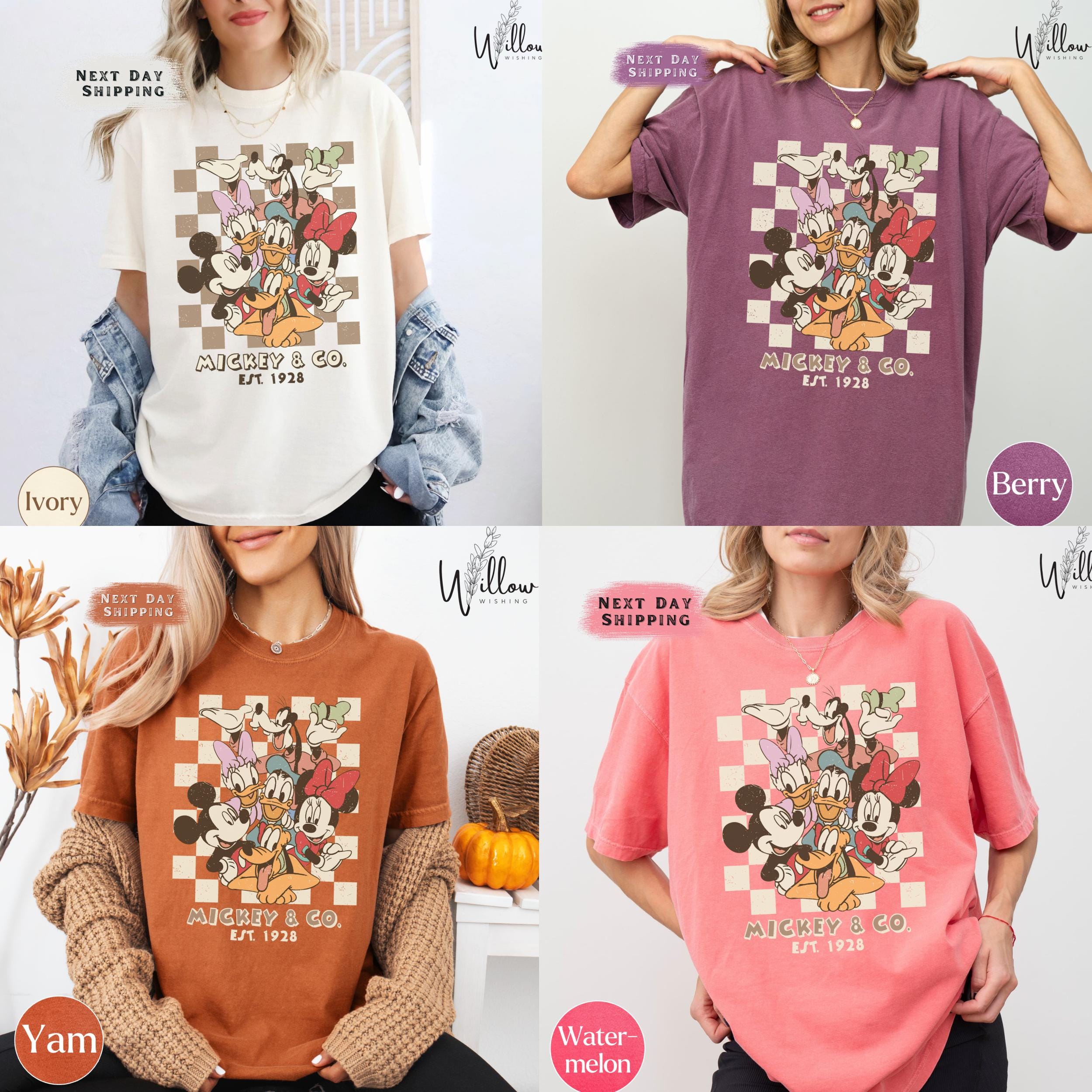 Retro Mickey & Co 1928 Shirt – Disneyland Disneyworld Mickey and Friends Family Tee