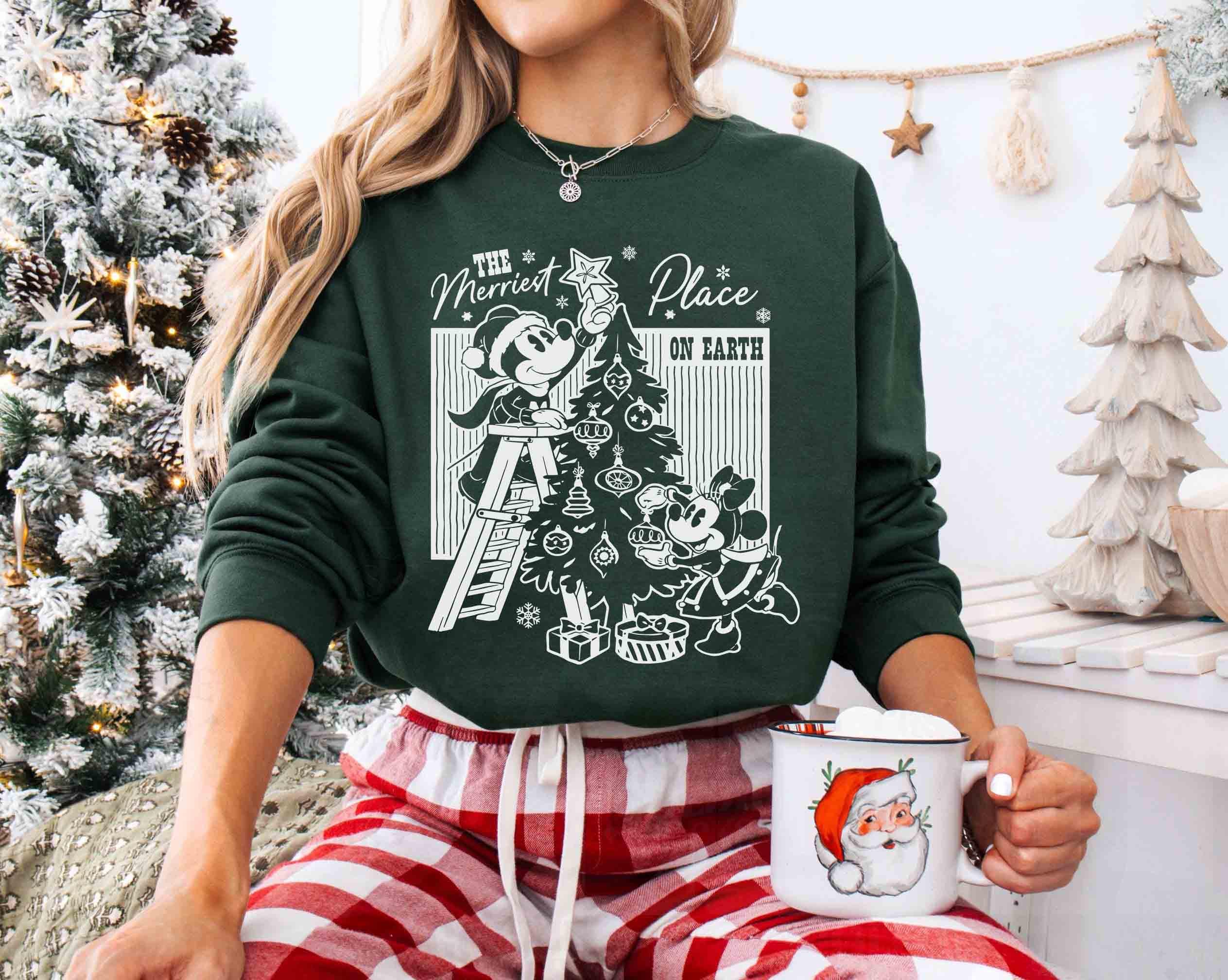 Retro Merry Place Christmas T-Shirt – Vintage Mouse Couple Holiday Graphic Tee