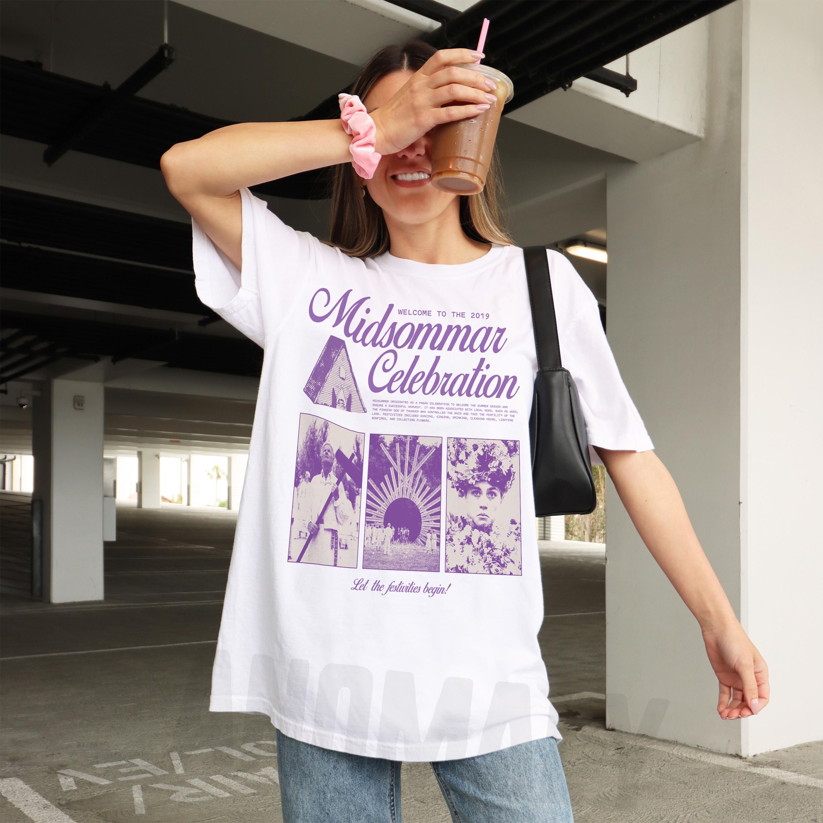 Retro Midsommar Celebration T-Shirt – Funny Modern Horror Movie Graphic Tee