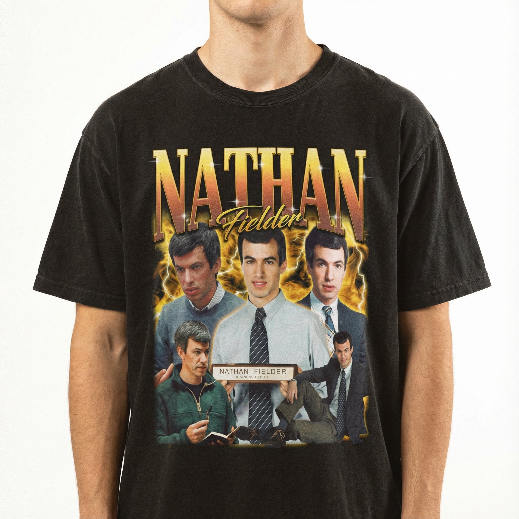 Retro Nathan Fielder 90s Comedy Inspired Graphic T-Shirt – Vintage Humor Style Tee