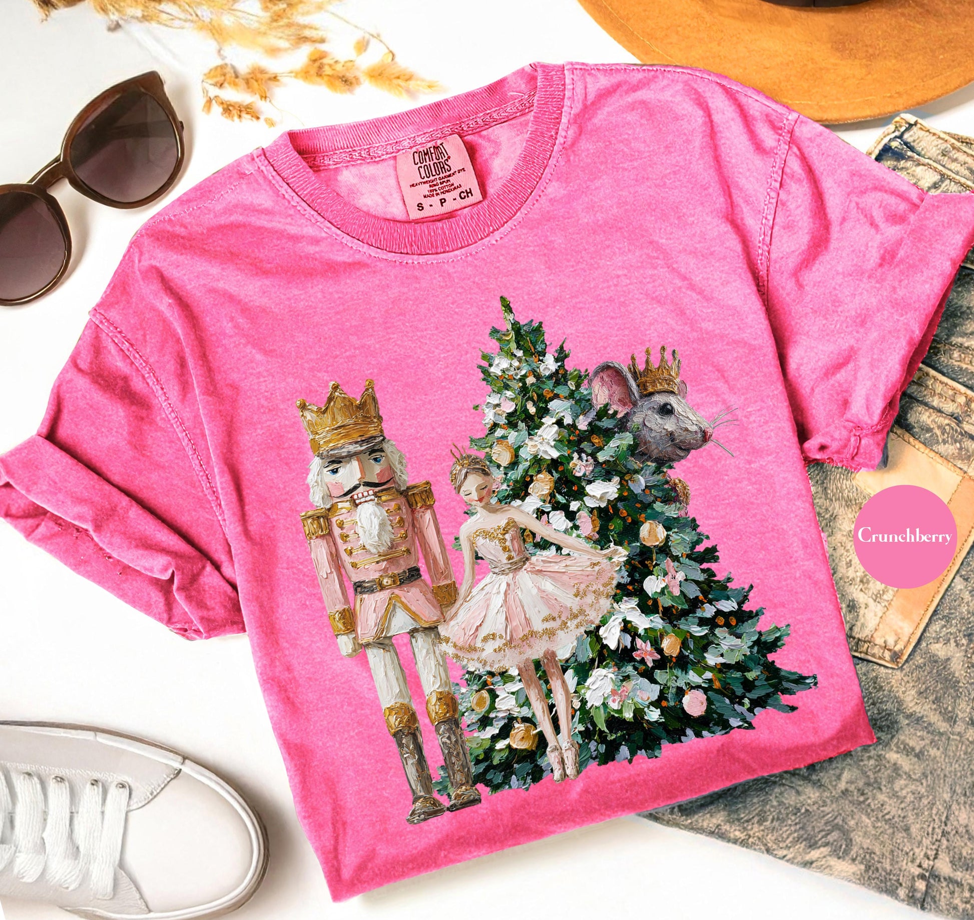 Retro Nutcracker Scene Christmas Shirt – Vintage Painted Nutcracker Tee, Y2K Holiday Matching Family Shirt