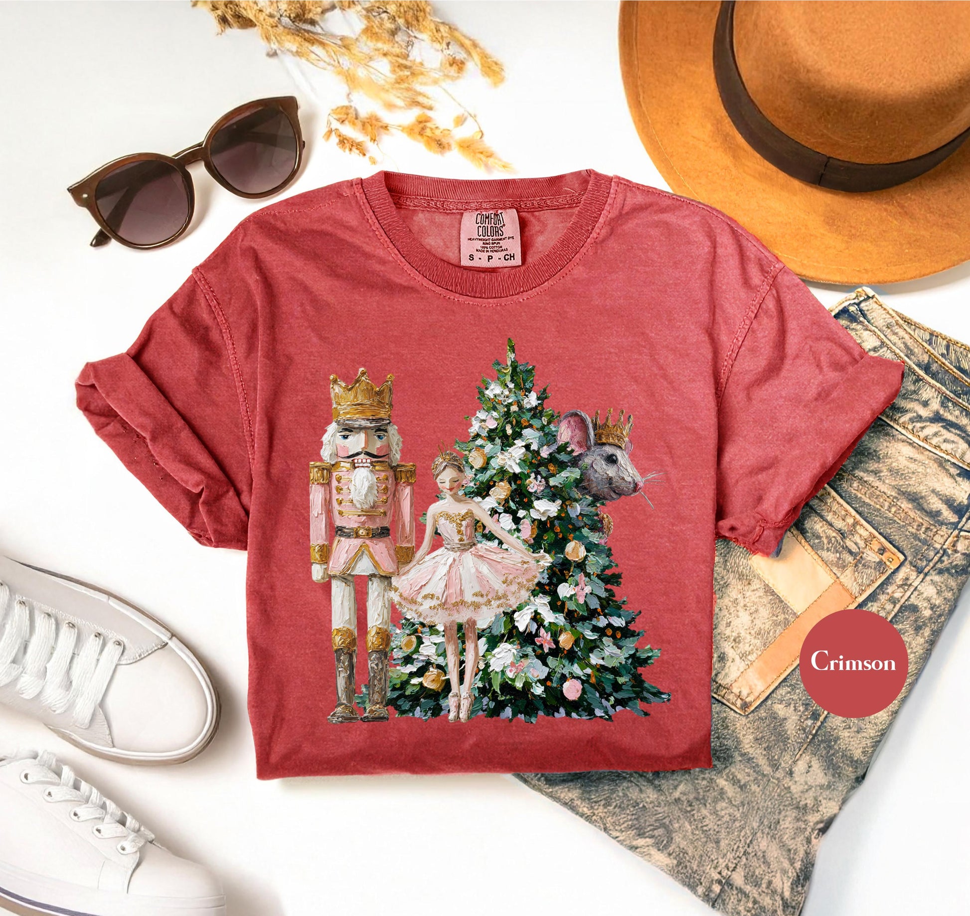 Retro Nutcracker Scene Christmas Shirt – Vintage Painted Nutcracker Tee, Y2K Holiday Matching Family Shirt