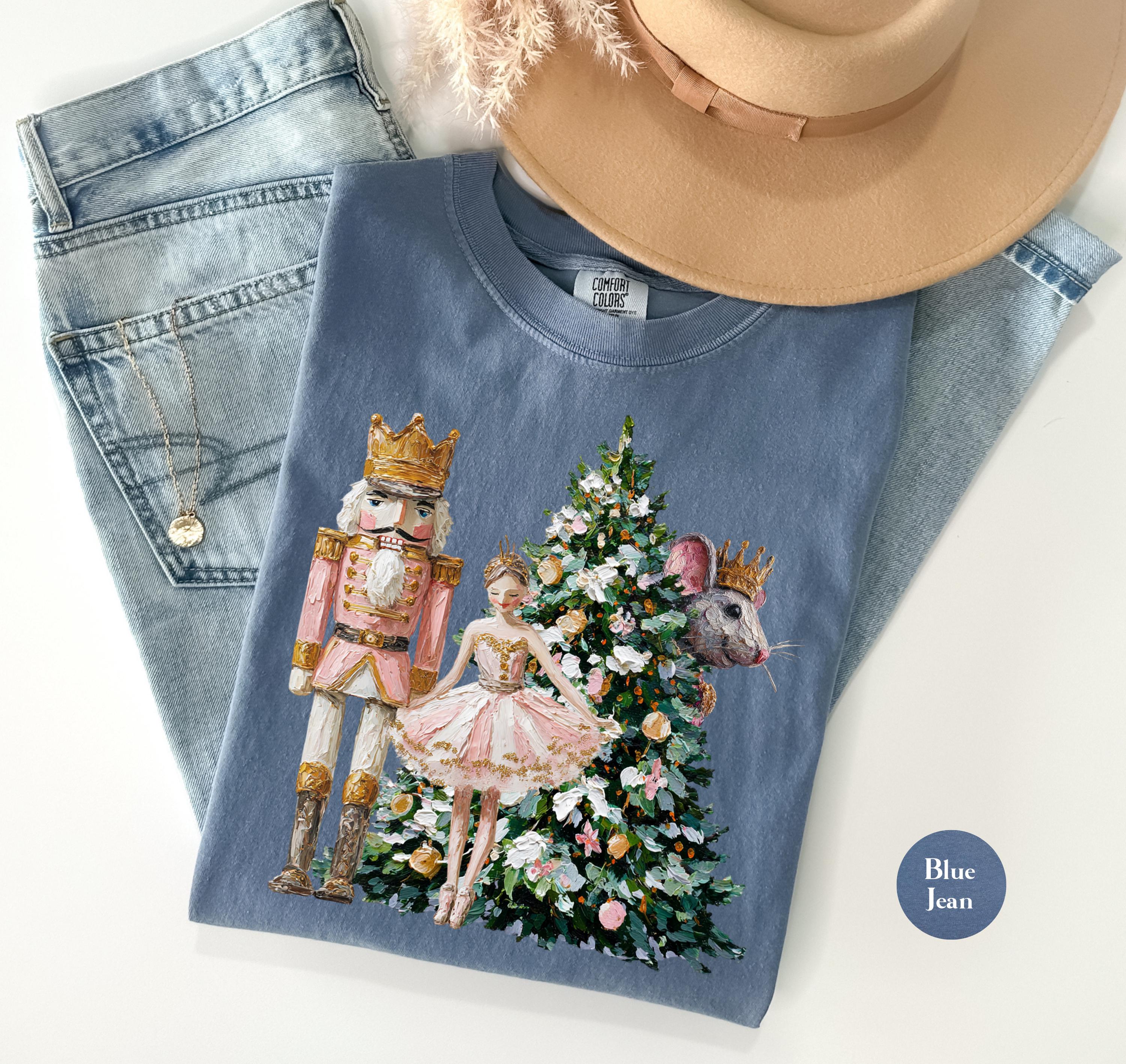 Retro Nutcracker Scene Christmas Shirt – Vintage Painted Nutcracker Tee, Y2K Holiday Matching Family Shirt