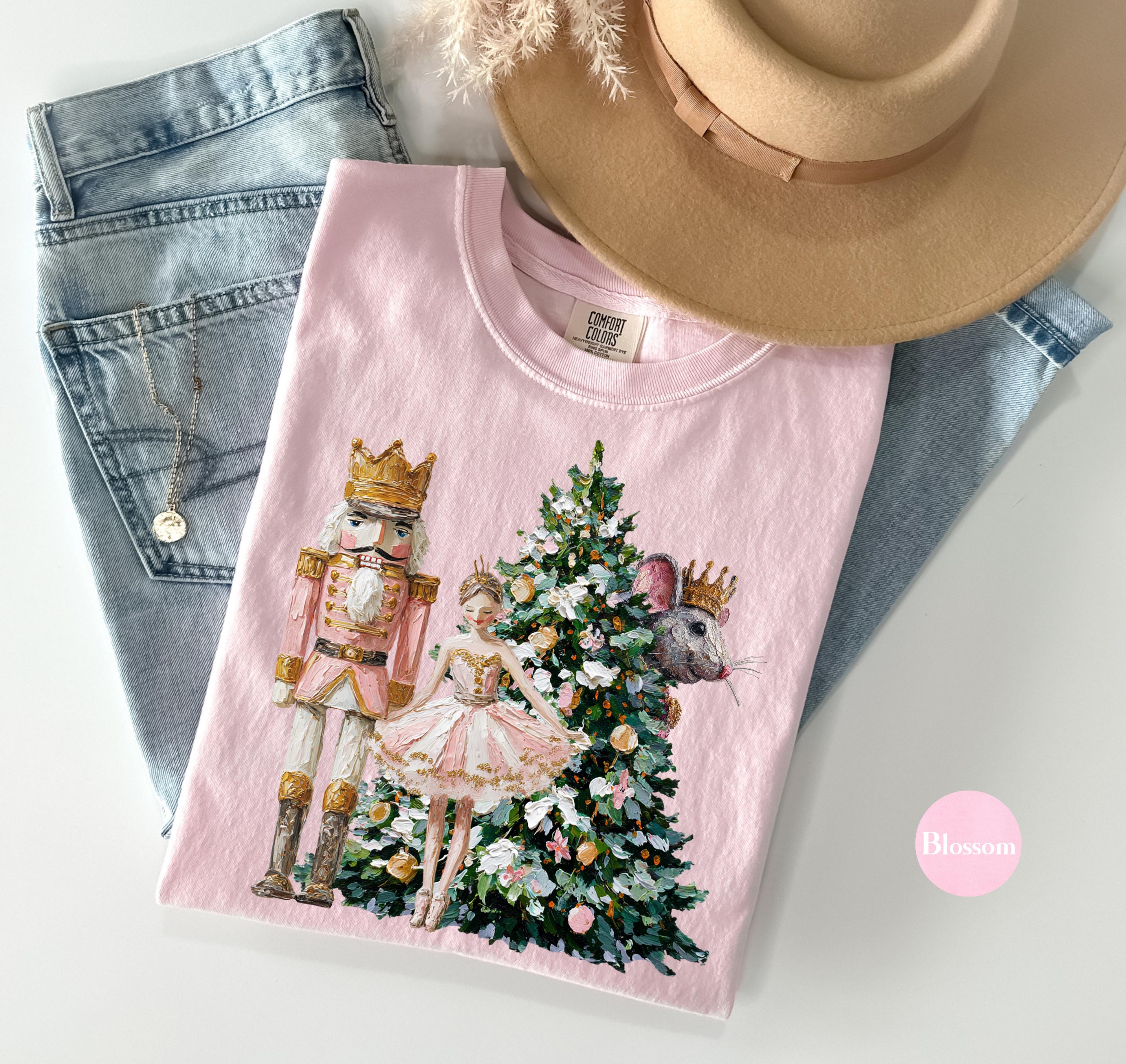 Retro Nutcracker Scene Christmas Shirt – Vintage Painted Nutcracker Tee, Y2K Holiday Matching Family Shirt