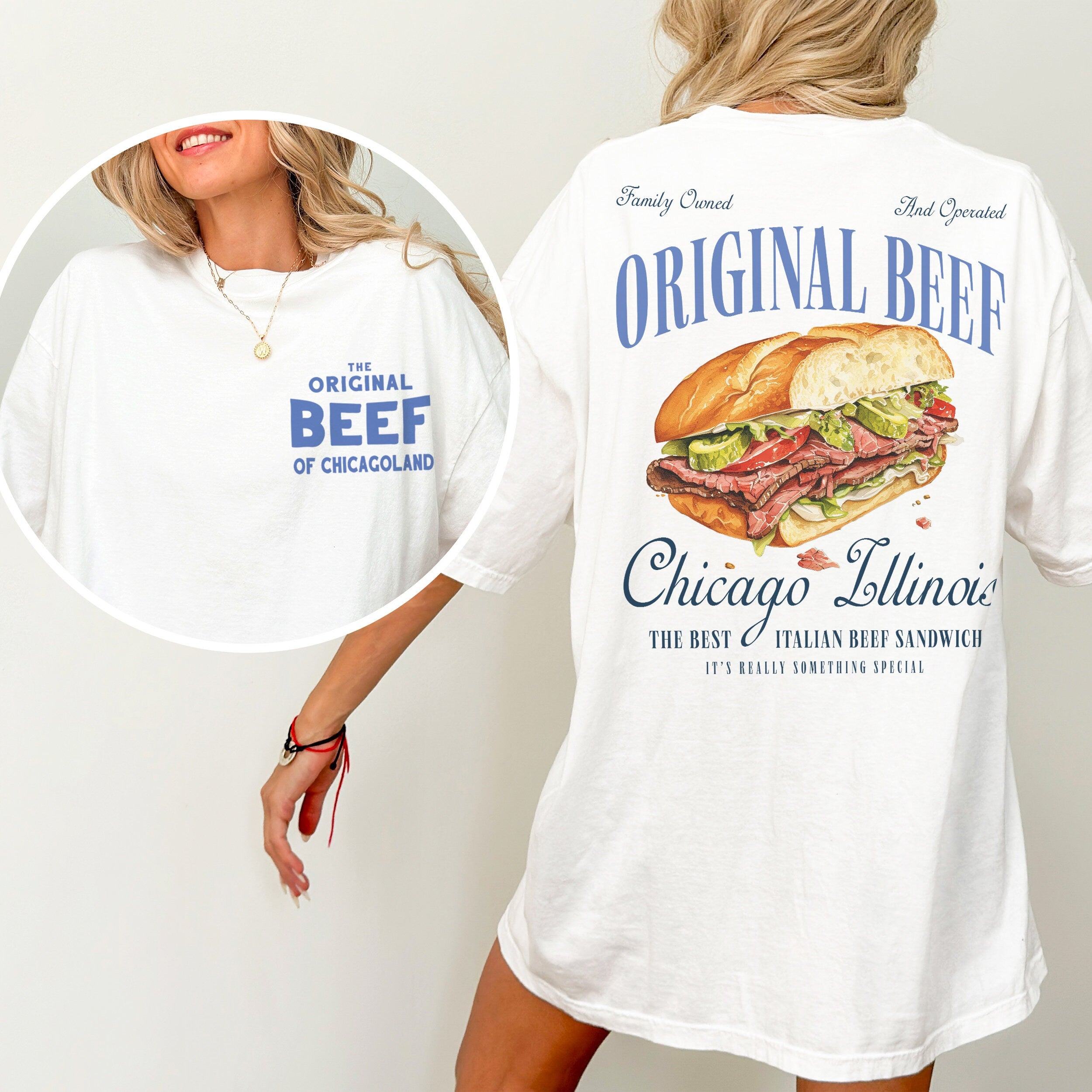 Retro Original Beef Graphic Tee – Vintage Chicagoland Restaurant Sandwich T-Shirt