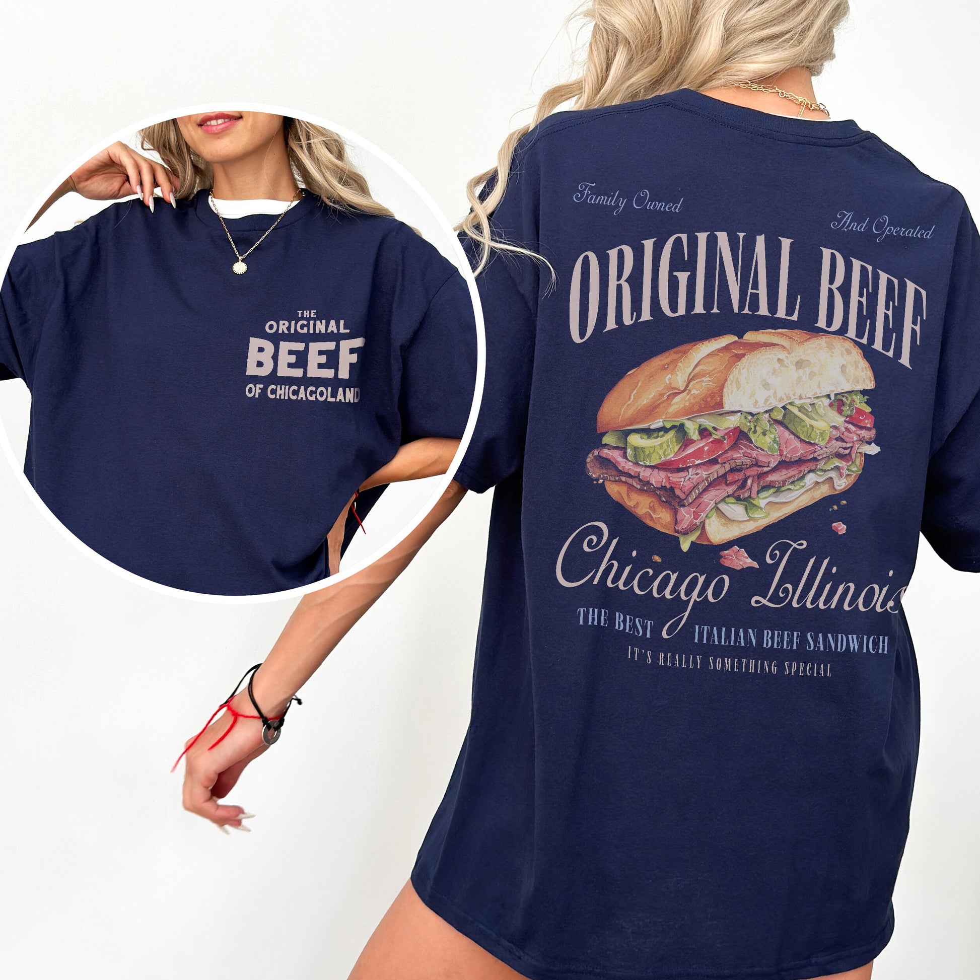 Retro Original Beef Graphic Tee – Vintage Chicagoland Restaurant Sandwich T-Shirt