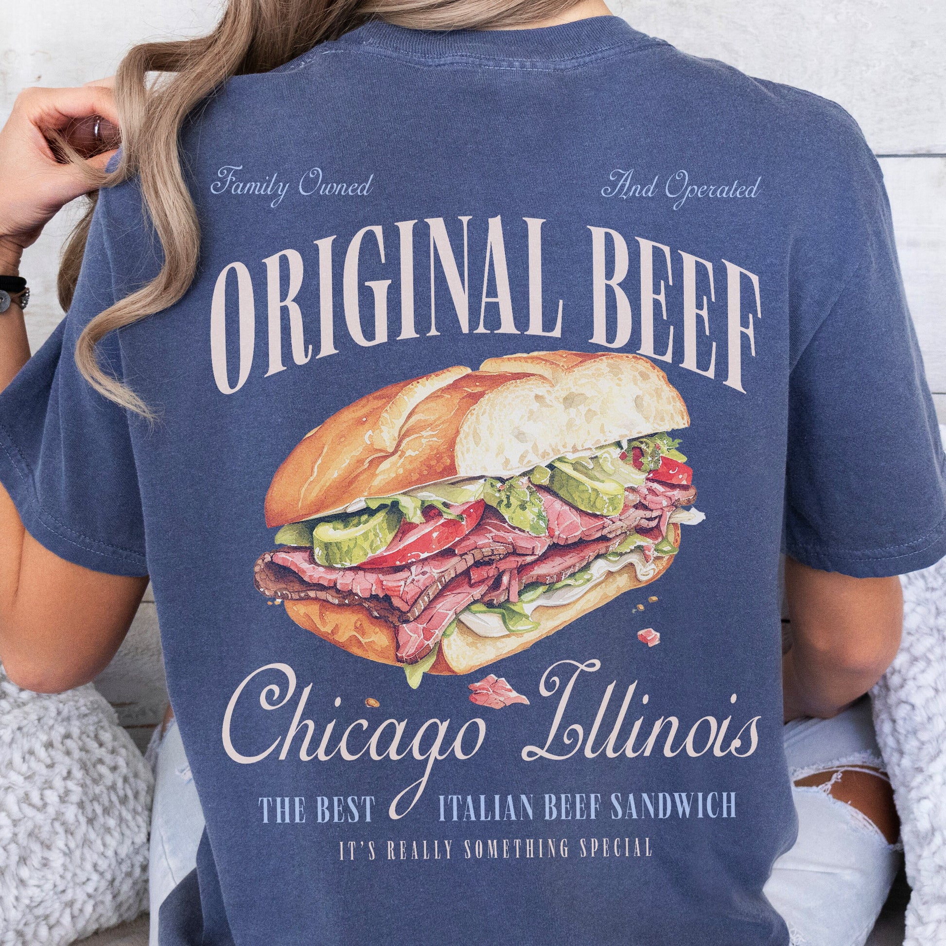 Retro Original Beef Graphic Tee – Vintage Chicagoland Restaurant Sandwich T-Shirt