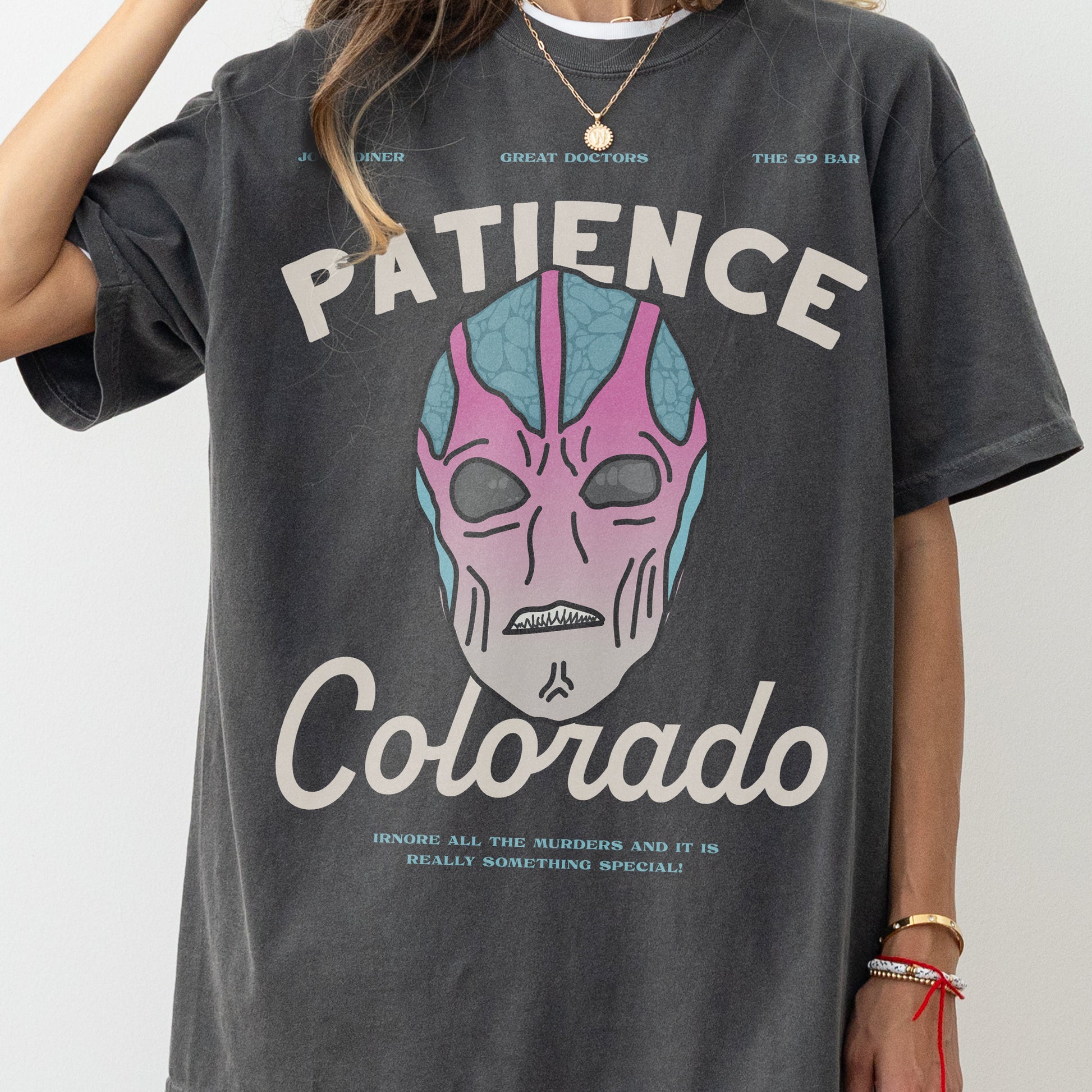 Retro Patience Colorado T-Shirt – Resident Alien Sci-Fi TV Show Graphic Tee